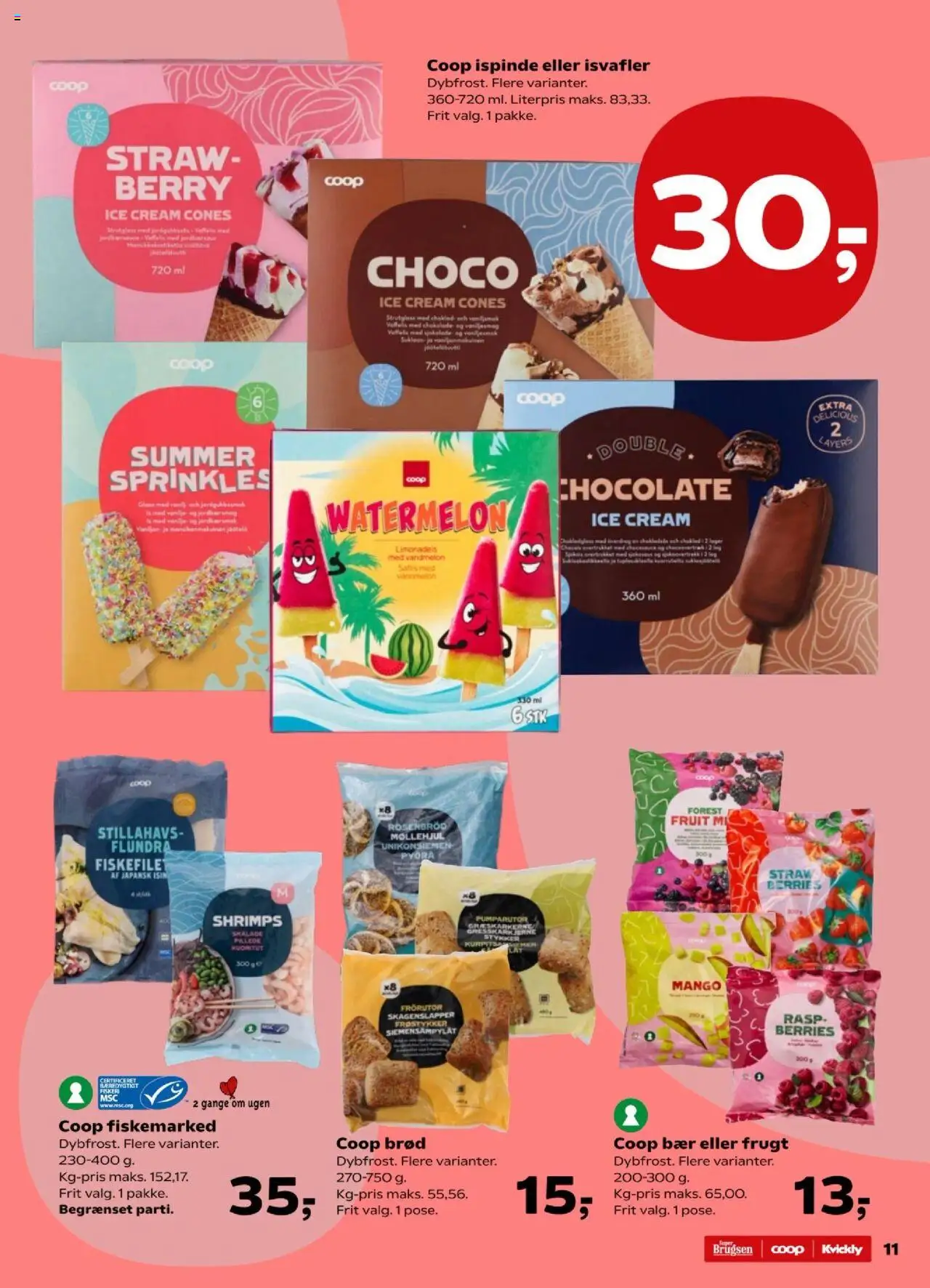 Kvickly tilbudsavis – gyldig fra 03.10.2025 | Side: 11 | Produkter: Mango, Brød, Vandmelon, Isvafler