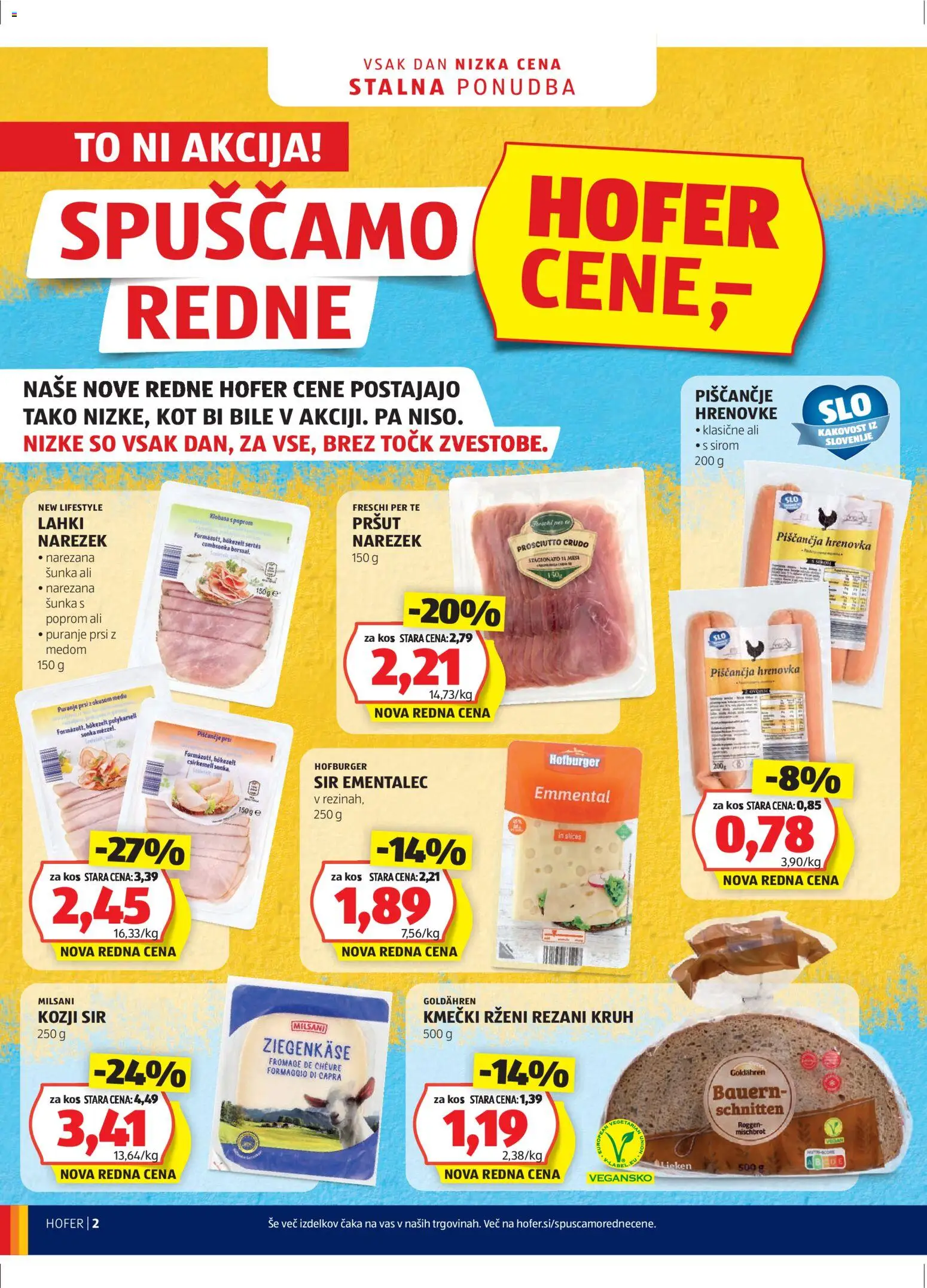 Hofer SI katalog | vrijedi od 21.01.2026 | Stranica: 2 | Proizvodi: Sir, Kruh, Hrenovke, Pršut