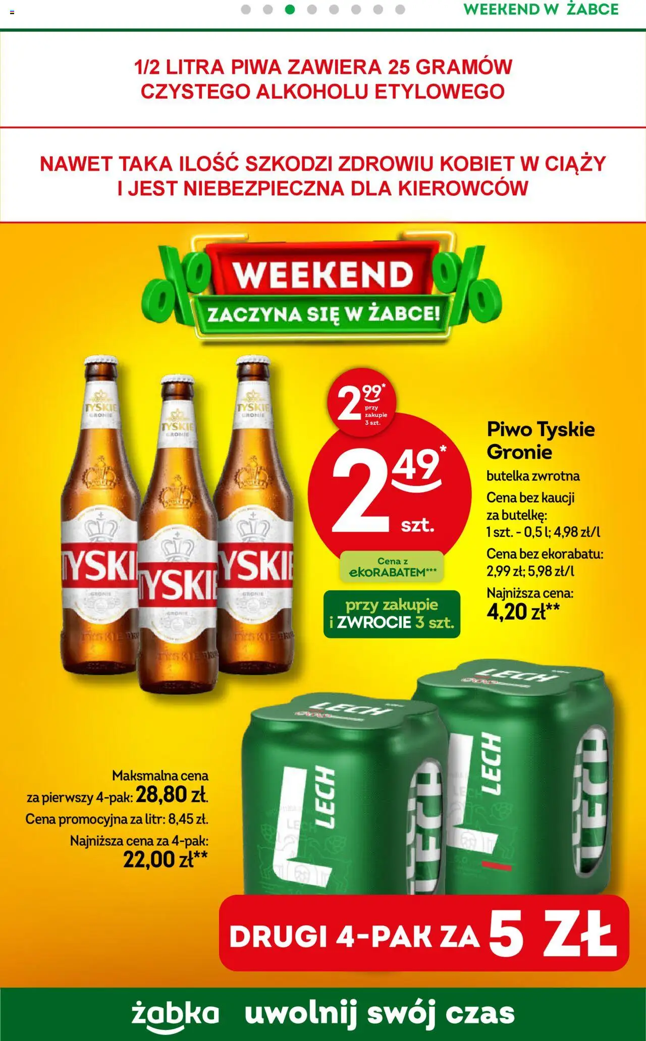 Żabka Gazetka - Weekendowe promocje od 25.07.2025 | Strona: 4 | Produkty: Tyskie, Piwo