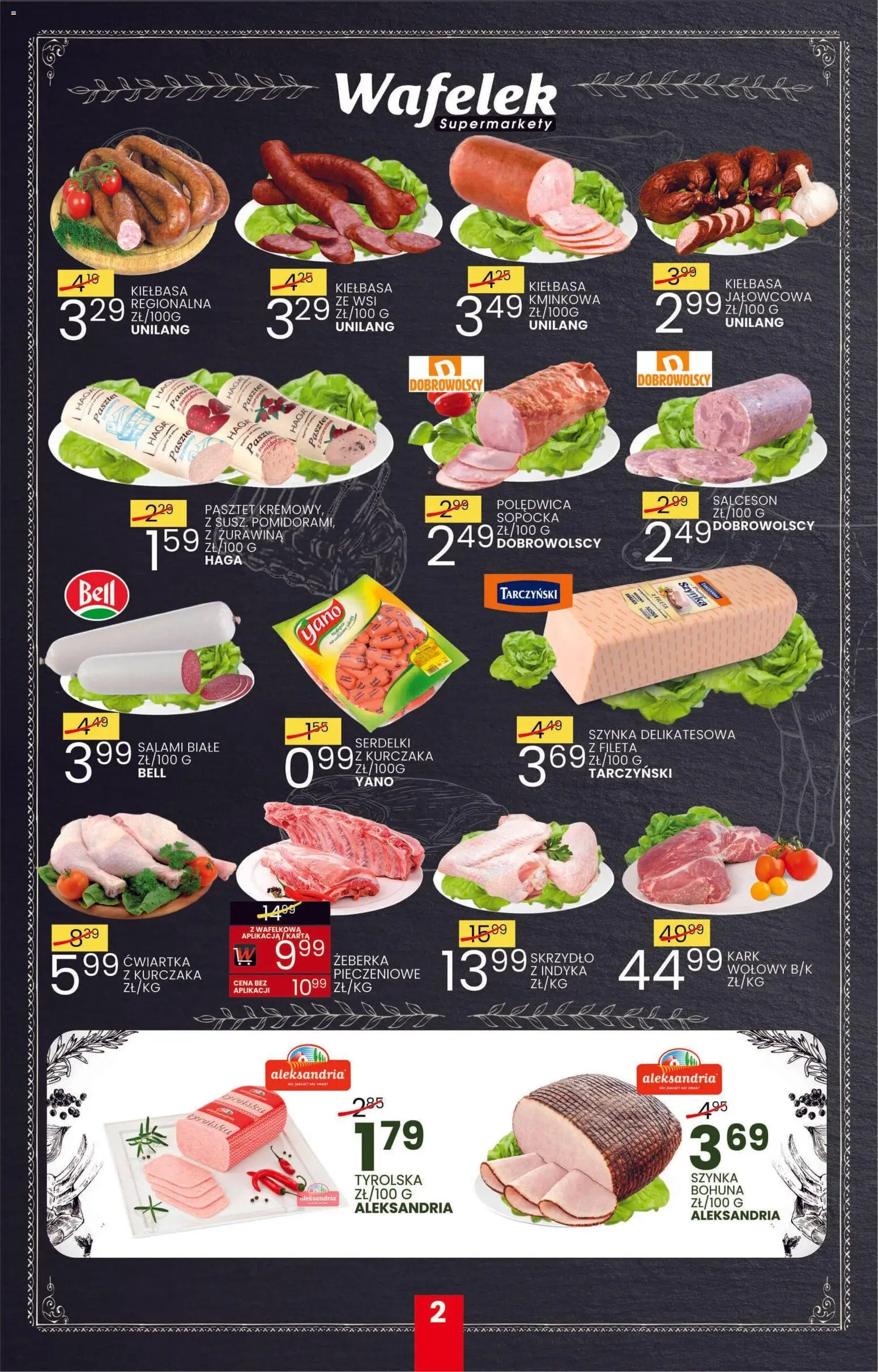 Wafelek Gazetka od 02.01.2026 | Strona: 2 | Produkty: Bell, Szynka, Żurawina, Salami