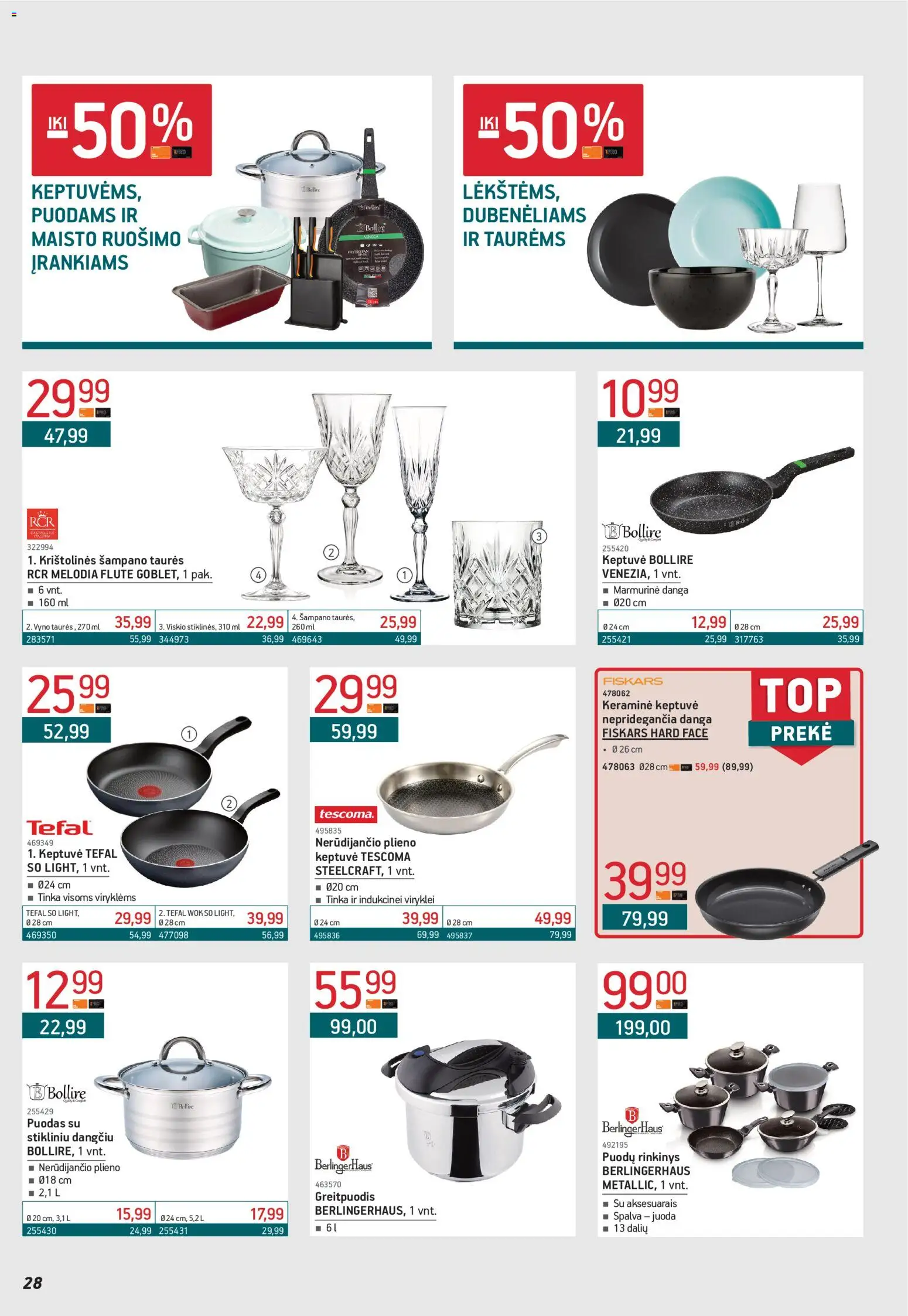 ERMITAŽAS akcijos nuo 02.02.2026 | Puslapis: 28 | Prekių: Keptuvė, Puodas