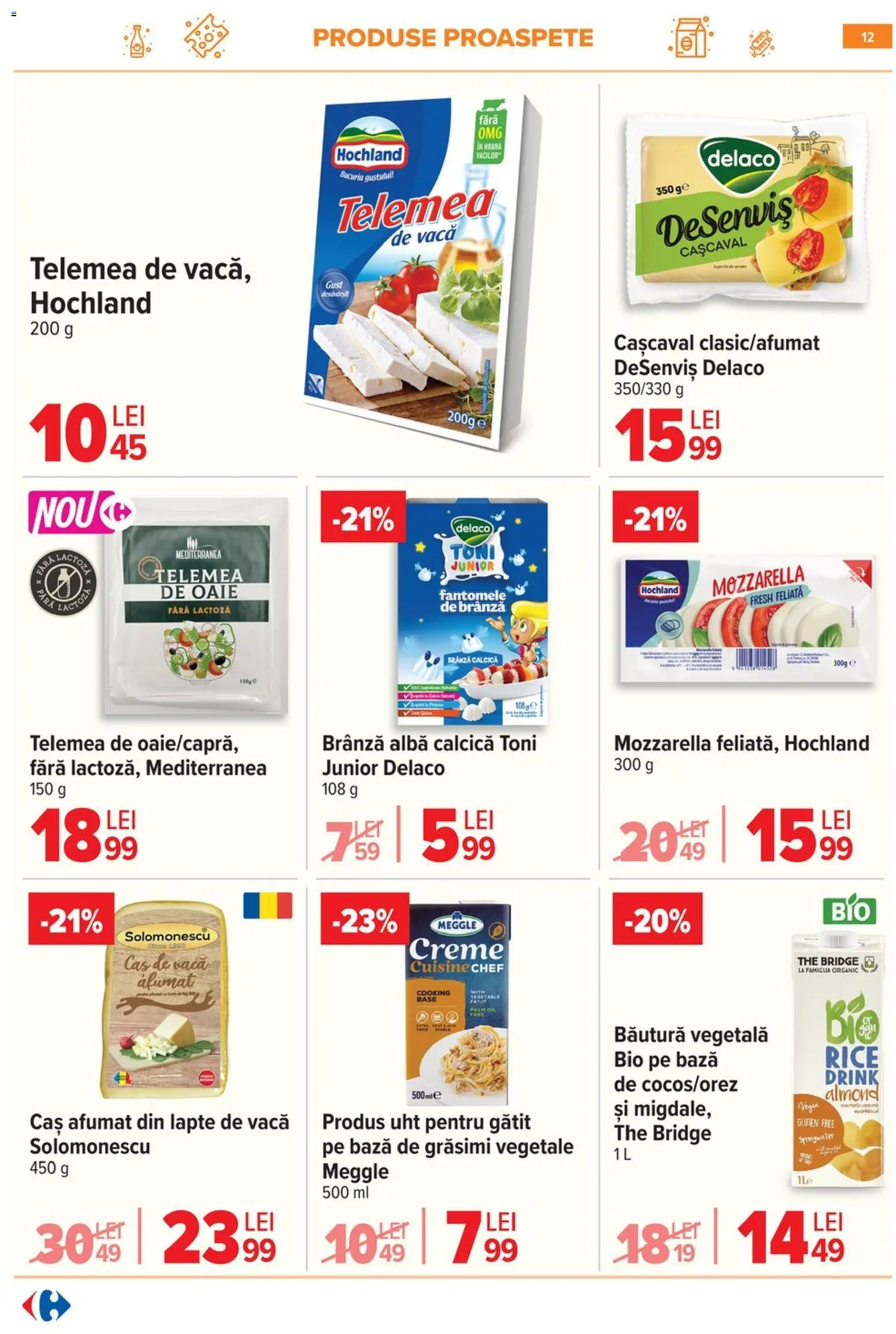 Noul catalog Carrefour – valabil de la 21.01.2026 | Pagină: 12 | Produse: Şerit ödül, Mozzarella, Lapte, Brânză