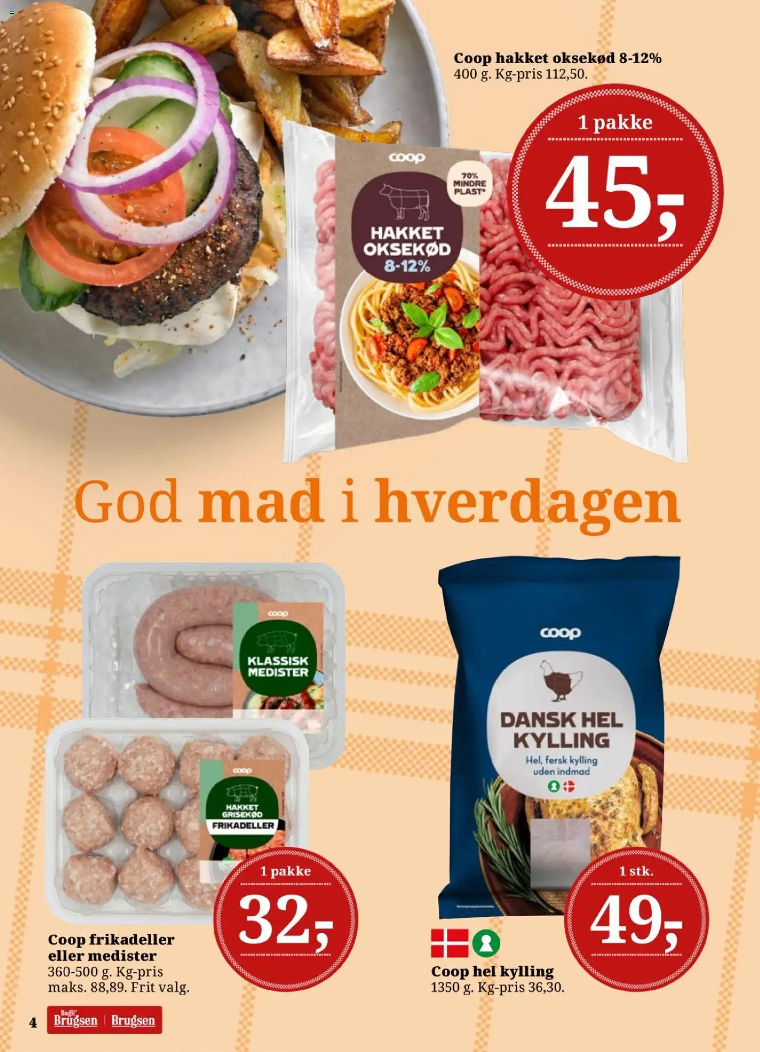 Dagli'Brugsen tilbudsavis – gyldig fra 16.01.2026 | Side: 4 | Produkter: Oksekød, Frikadeller