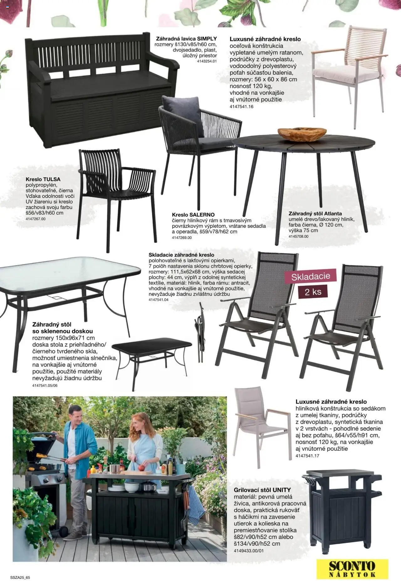 Nové Sconto nábytok akcie – leták je platný od 21.02.2025 | Strana: 65 | Produkty: Nábytok, Stôl, Záhradný stôl, Záhradne kreslo