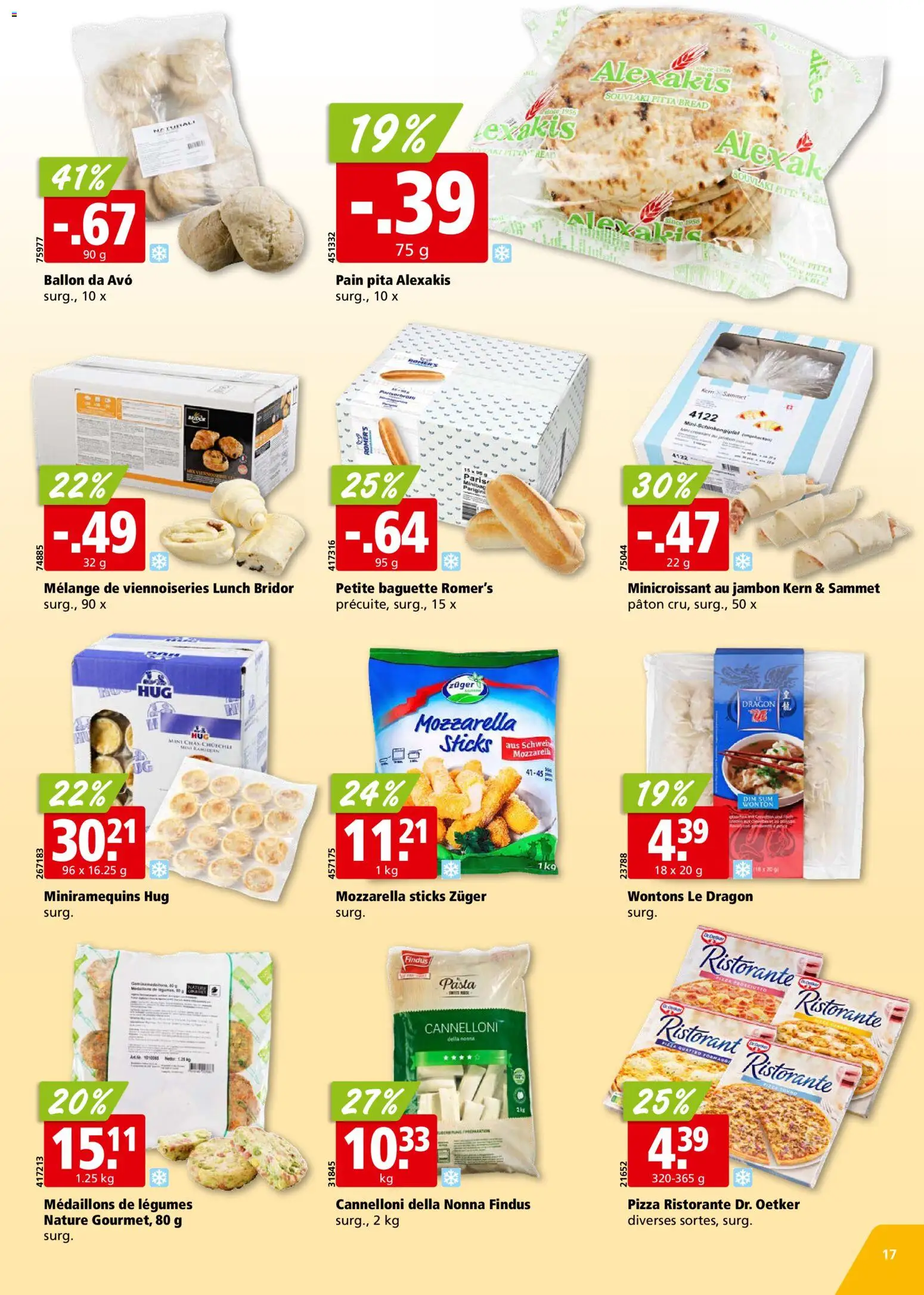 Aligro Aktionen Chavannes, Matran, Genève, Sion – gültig ab 27.10.2025 | Seite: 17 | Produkte: Baguette, Pizza, Pasta, Creme