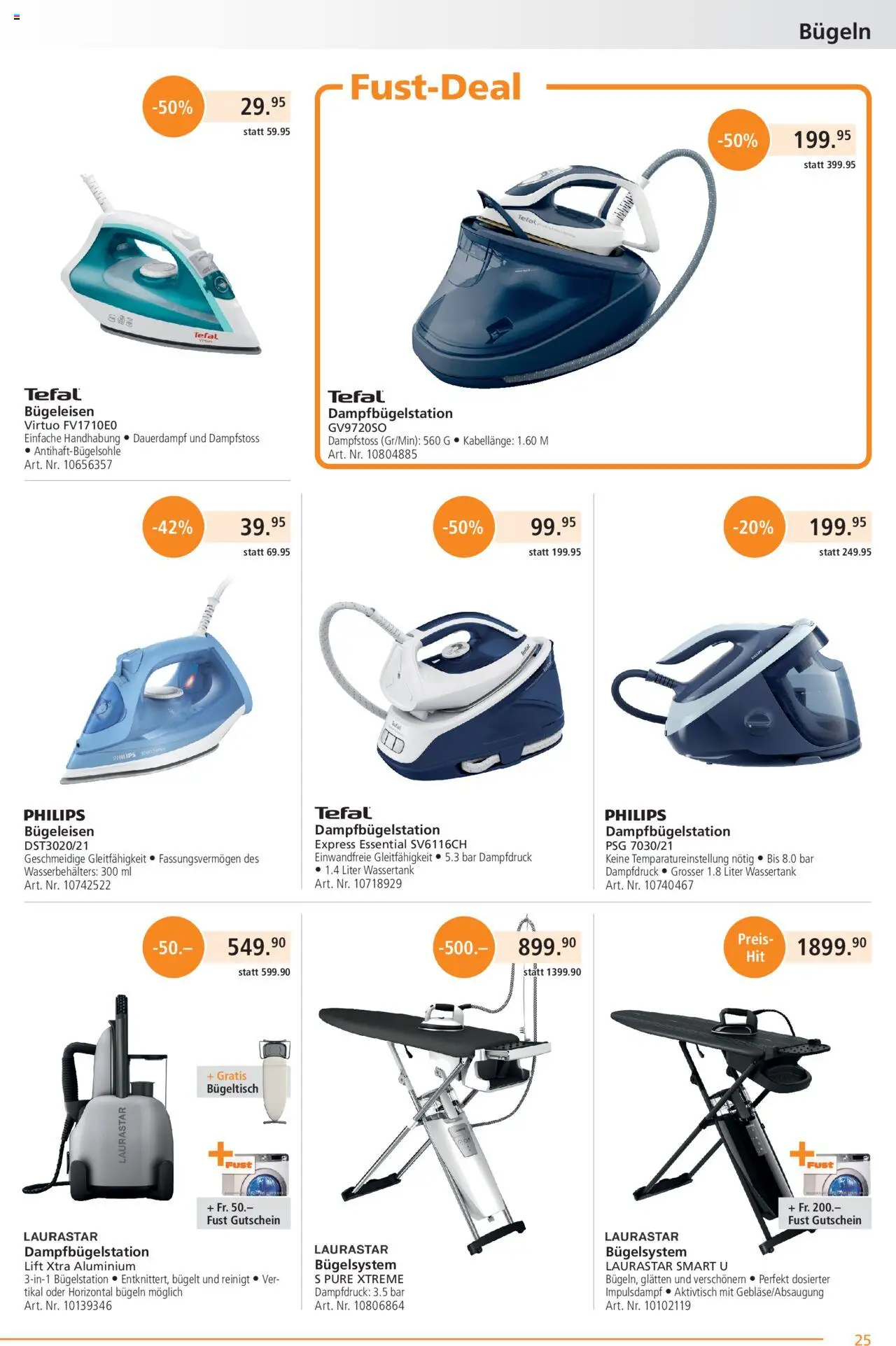 Fust Aktionen ab 25.08.2025 | Seite: 25 | Produkte: Bügeleisen, Philips