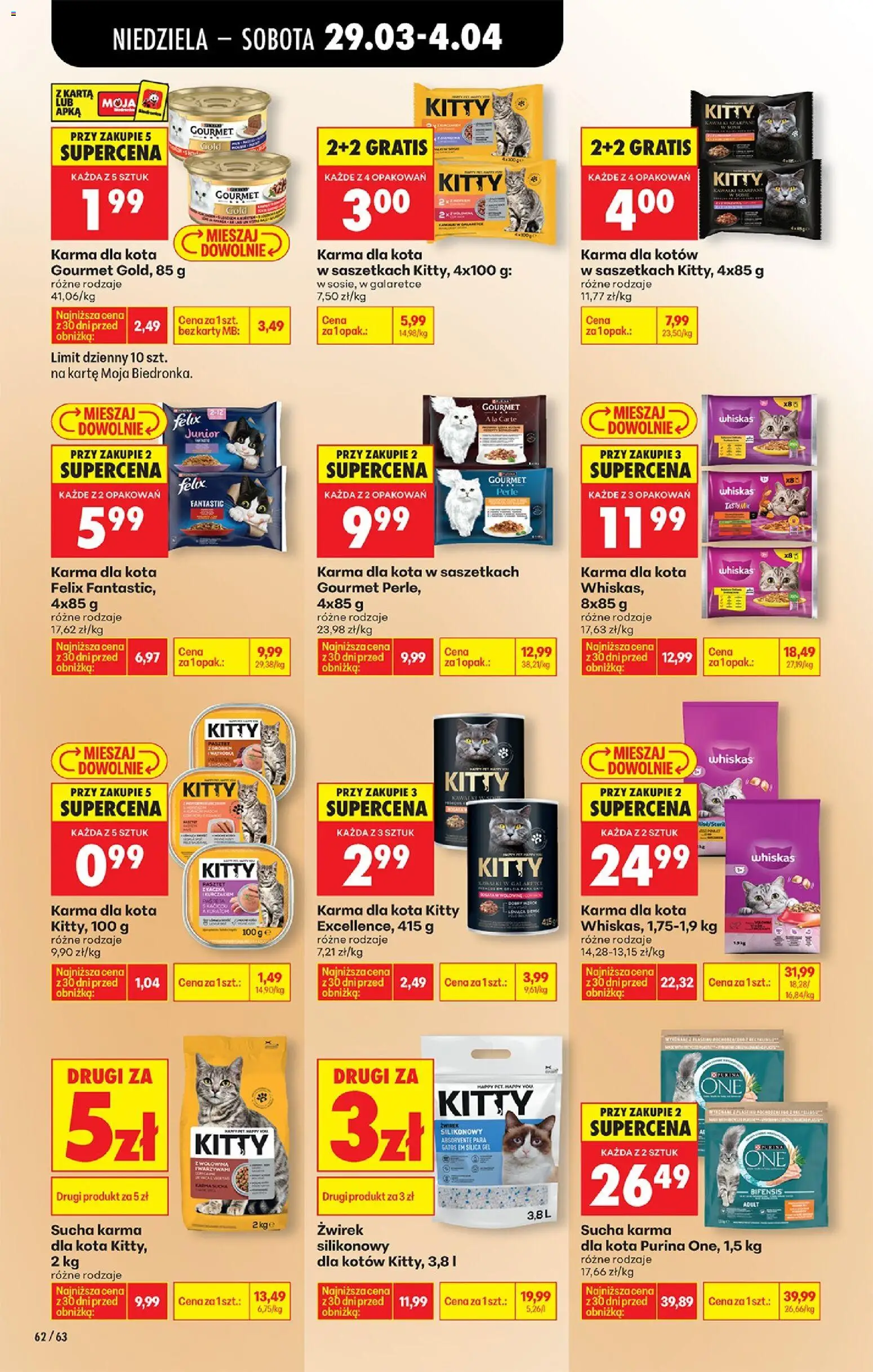 Biedronka Polsko leták od 29.03.2026 | Strana: 82 | Produkty: Felix, Gourmet, Purina, Whiskas