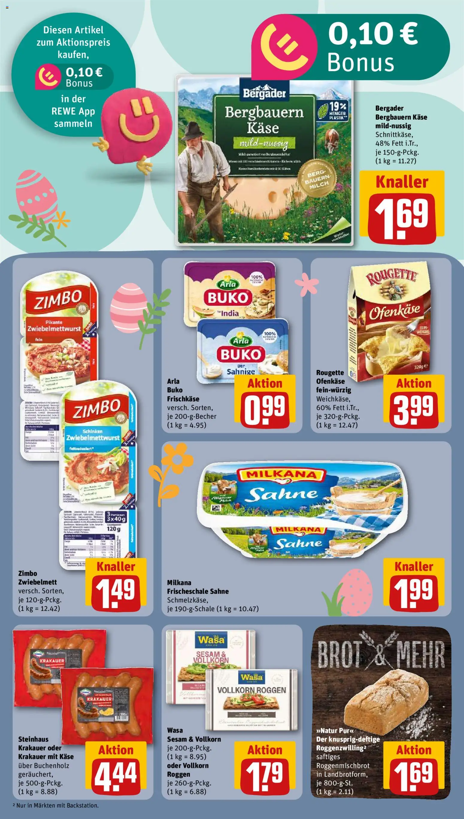 Rewe Prospekt 	 – gültig ab 23.03.2026 | Seite: 14 | Produkte: Arla buko, Brot, Sahne, Frischkase