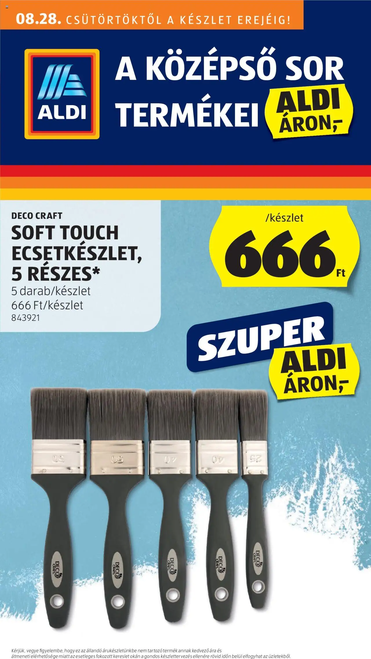 Aldi akciós ujság - amely érvényes a következő dátumtól: 28.08.2025 | Oldal: 1 | Termékek: Sör