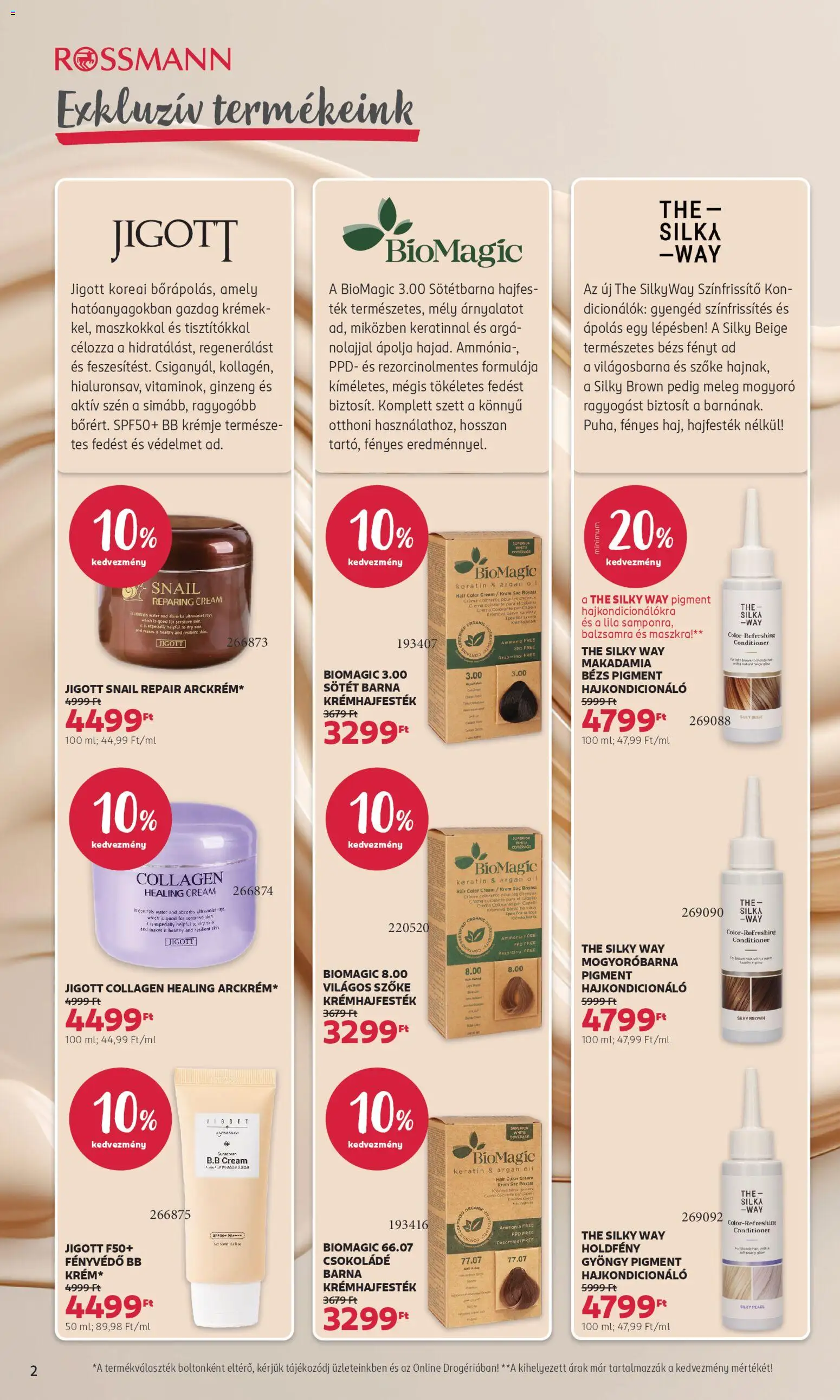 Rossmann akciós ujság - amely érvényes a következő dátumtól: 13.04.2026 | Oldal: 2 | Termékek: Mogyoró, Hajfesték, Csokoládé, Fényvédő