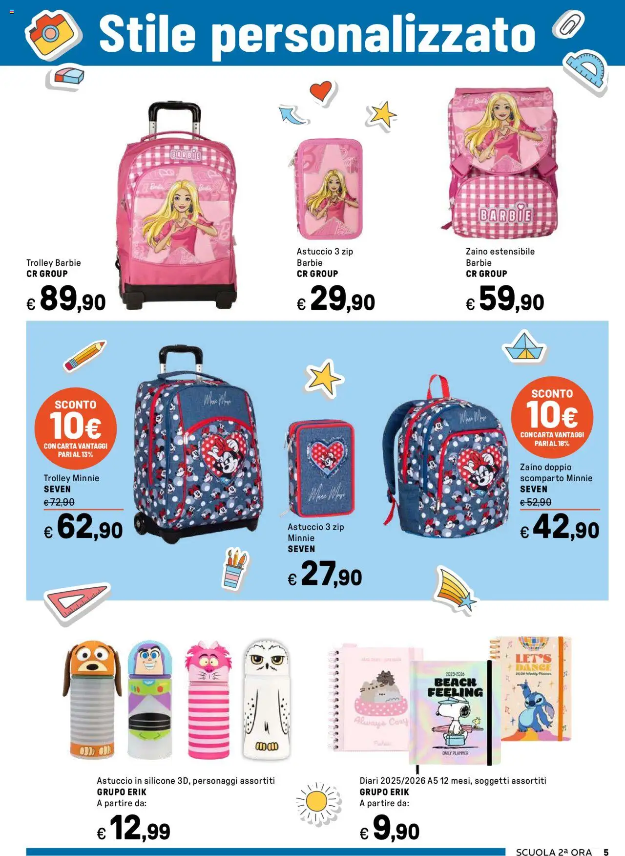 Volantino Iper del 04.08.2025 | Pagina: 5 | Prodotti: Zaino, Astuccio, Silicone, Trolley