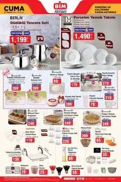 21.11.2025 tarihinden itibaren geçerli olan BİM kataloğu önizlemesi | Sayfa: 6 | Ürünler: Tencere seti, Makarna, Baharat, Zselatin