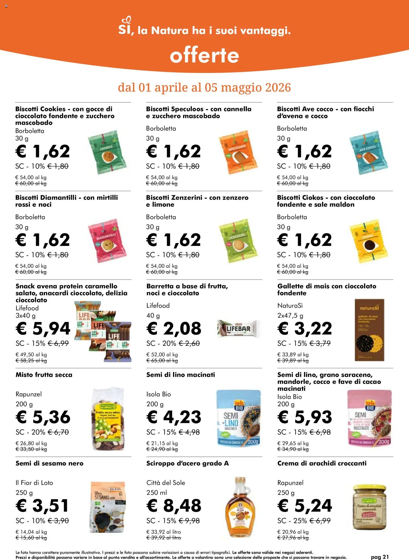 Volantino Natura Sì del 01.04.2026 | Pagina: 21