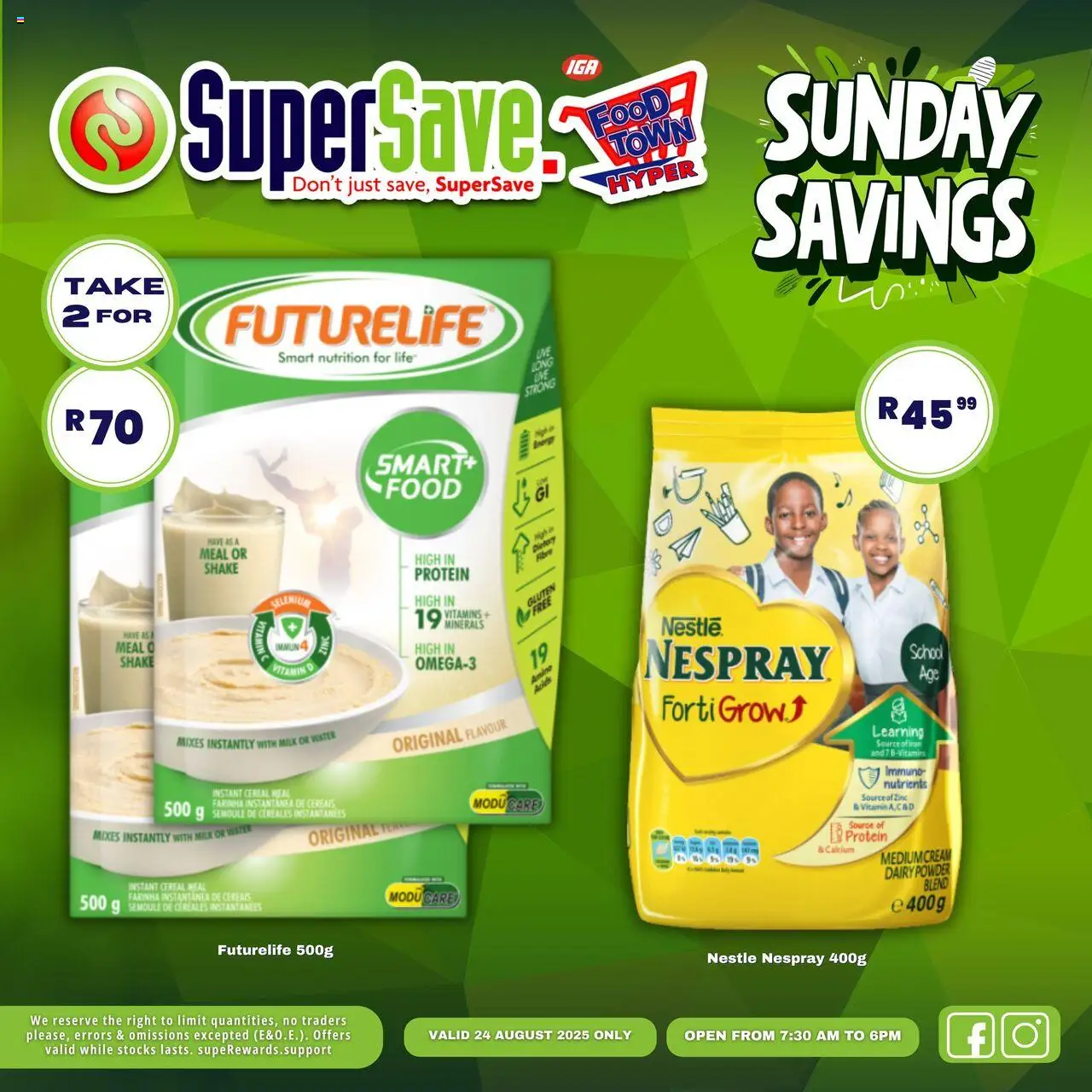 Super Save Sunday Deals │ valid from 24.08.2025 | Page: 6 | Products: Detergente líquido, Vitamins, Milk, Powder