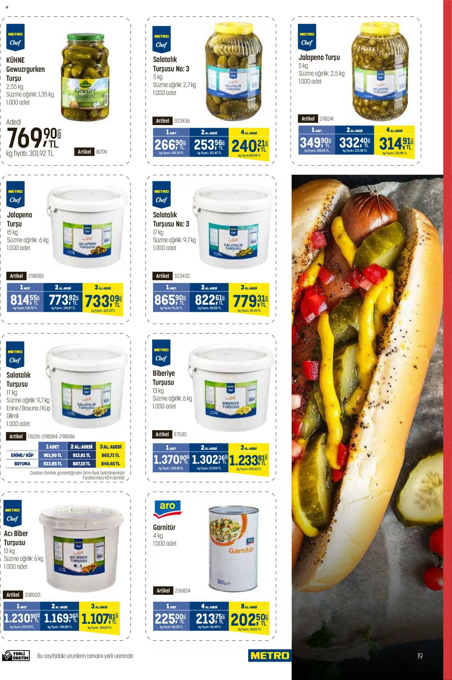 Metro - Fast Food Kataloğu - 15.04.2026 tarihinden itibaren geçerlidir | Sayfa: 19 | Ürünler: Salatalık, Biber, Şal, Ağırlık