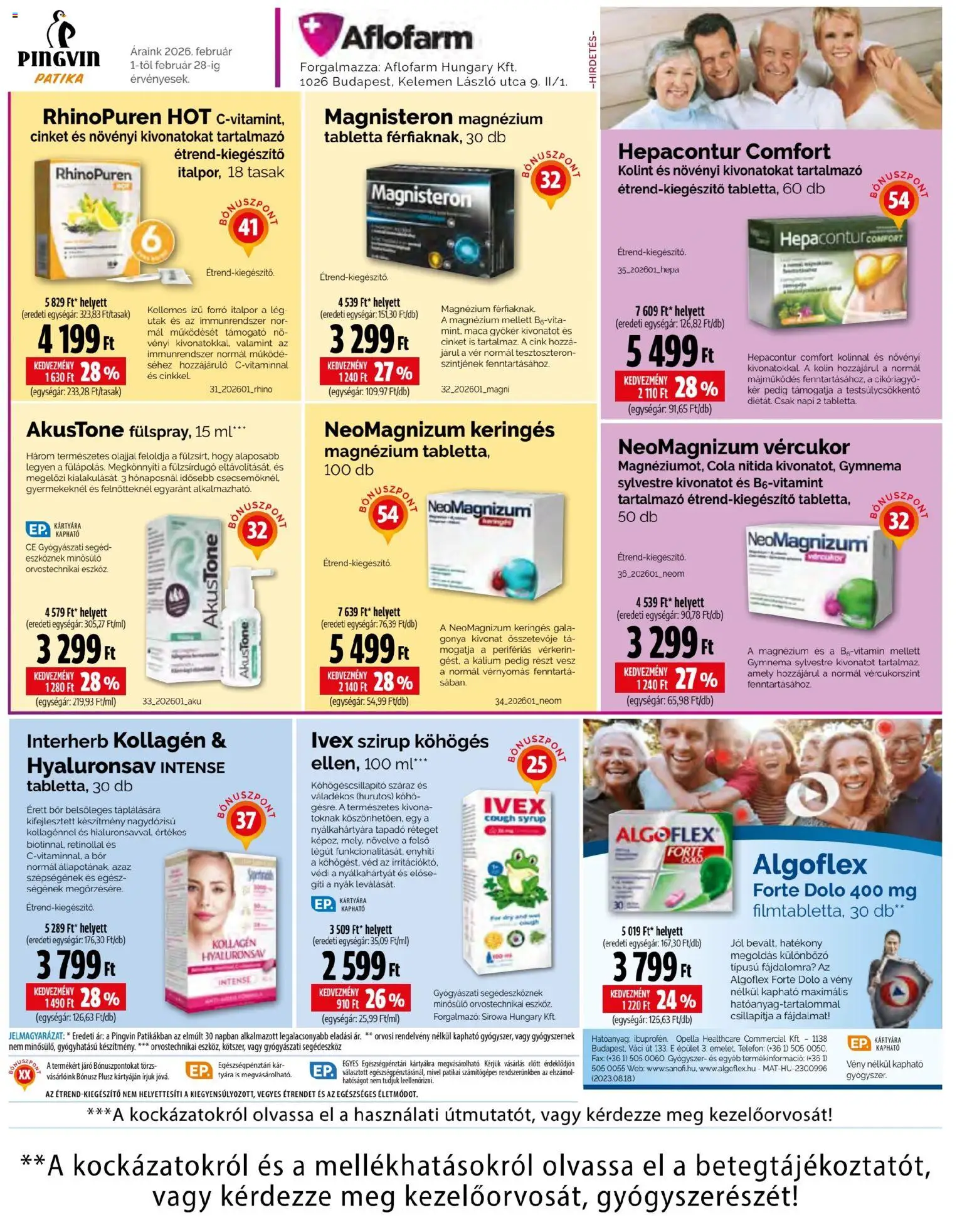 Pingvin Patika akciós ujság - amely érvényes a következő dátumtól: 01.02.2026 | Oldal: 8 | Termékek: Kollagén, Cola, Bor, Italpor
