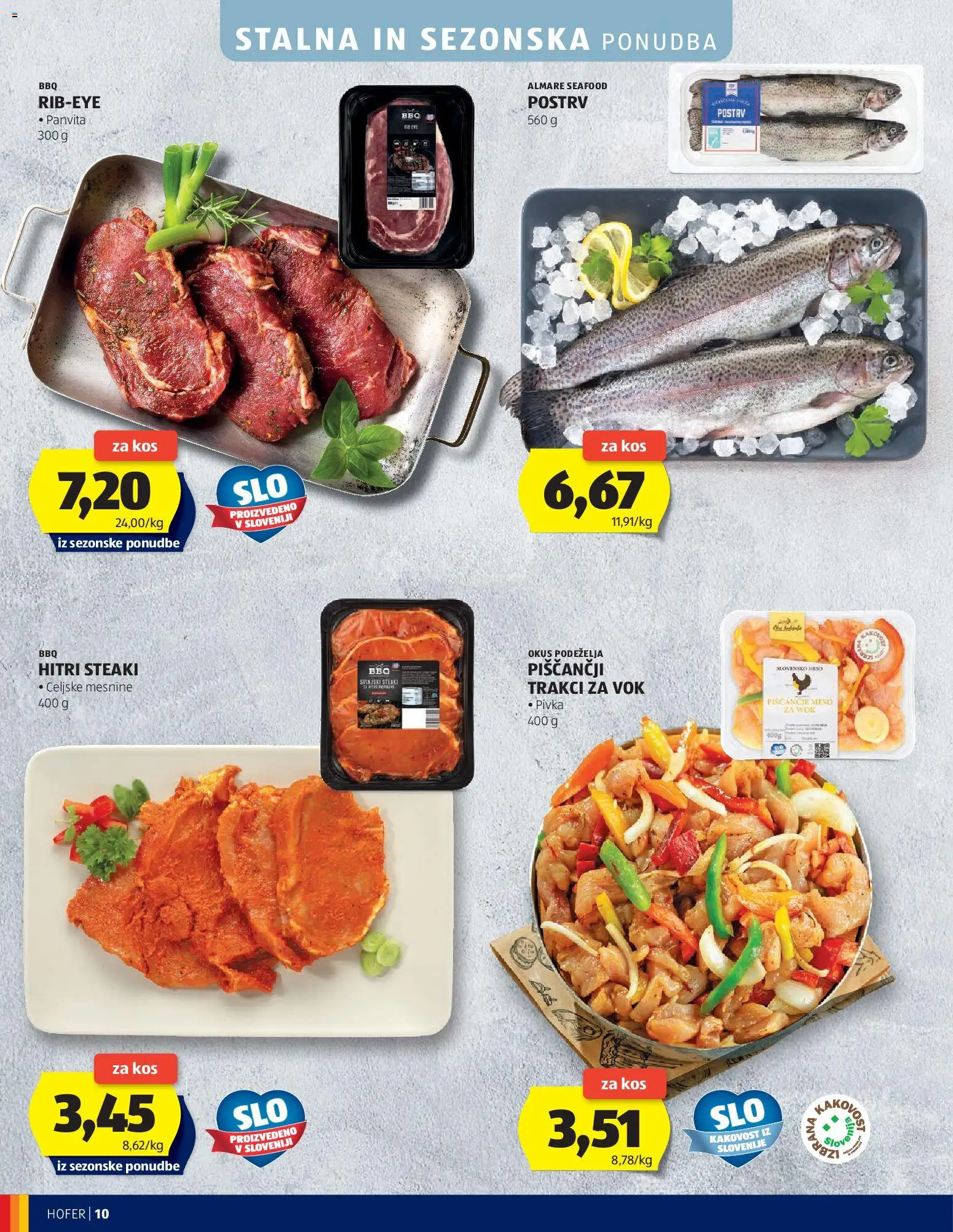 Novi Hofer katalog ponudbe – veljaven od 29.04.2026 | Stran: 10 | Izdelki: Postrv, Kos