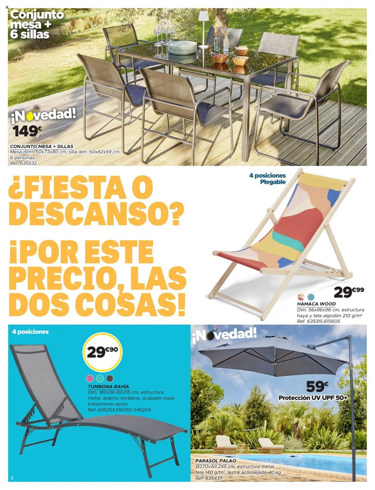 GiFi folleto │ válido desde el 03.06.2025 | Página: 2 | Productos: Tumbona, Mesa, Silla