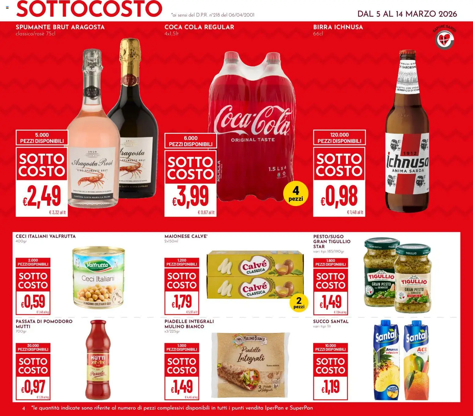 Volantino Pan del 05.03.2026 | Pagina: 4 | Prodotti: Ceci, Maionese, Pesto, Passata di pomodoro