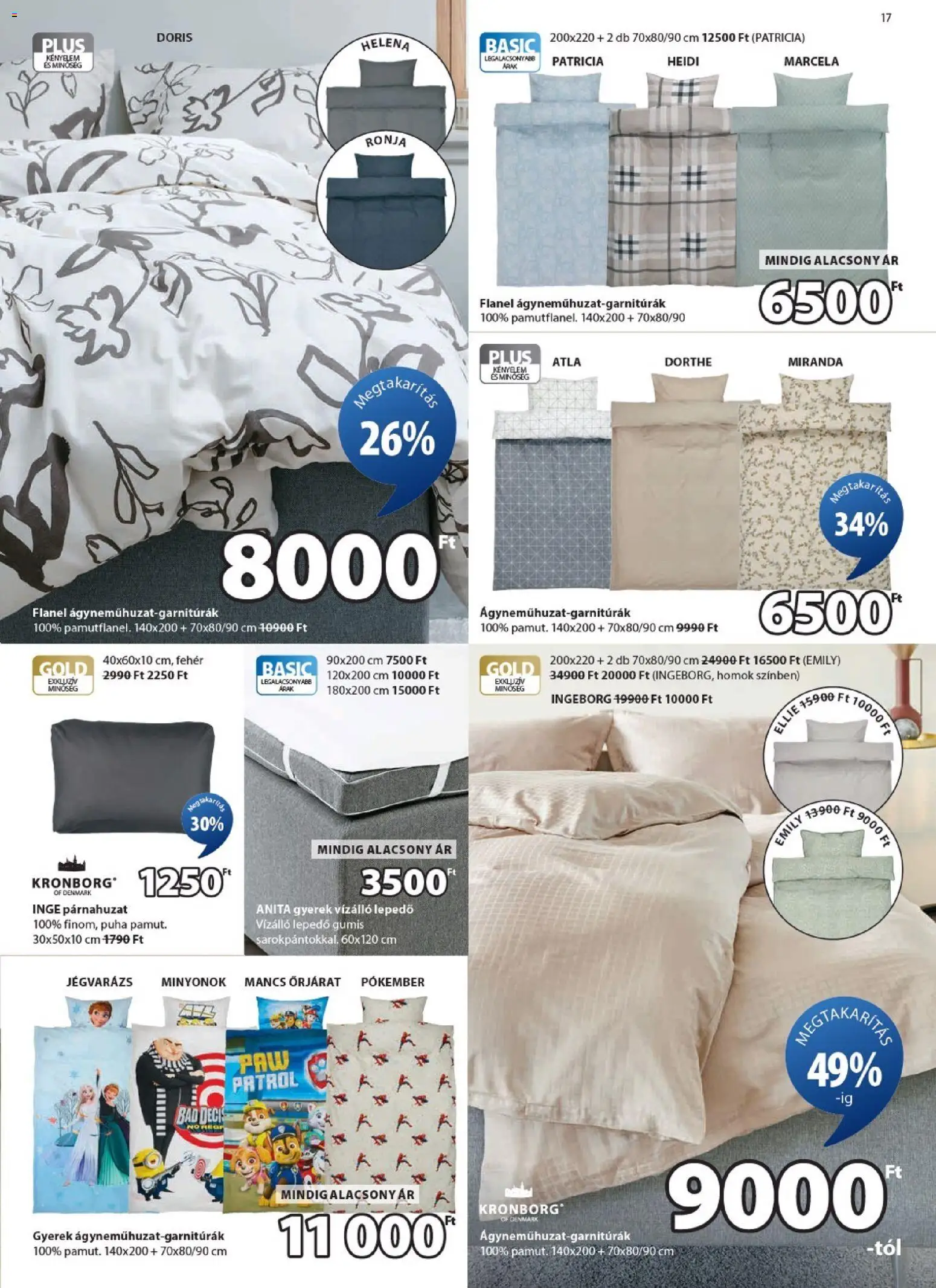 JYSK akciós ujság - amely érvényes a következő dátumtól: 05.11.2025 | Oldal: 17 | Termékek: Párnahuzat, Lepedő