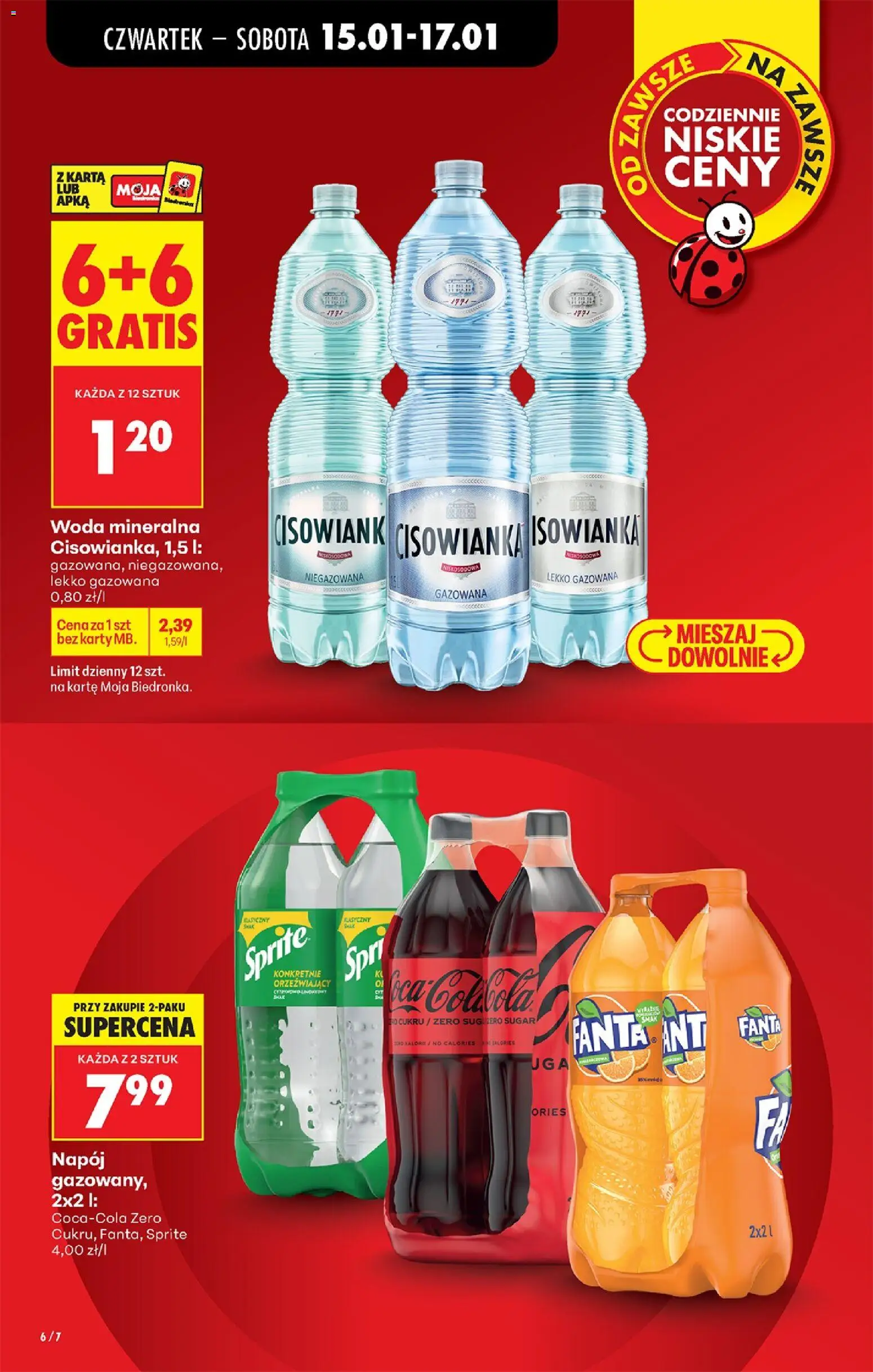 Biedronka gazetka - Oferta w tym tygodniu od 15.01.2026 | Strona: 8 | Produkty: Karta, Sprite, Woda