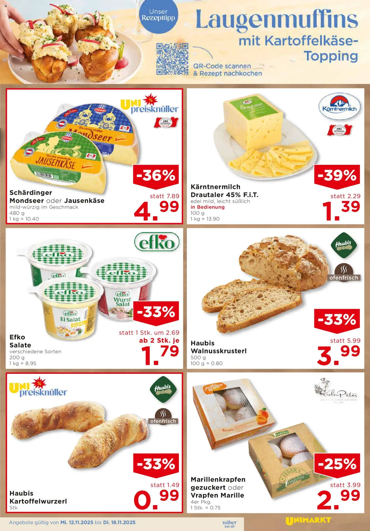 Unimarkt Innviertel gültig ab 12.11.2025 | Seite: 5 | Produkte: Salat, Wurst