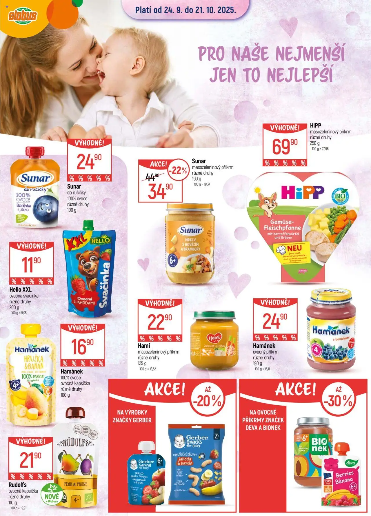 Globus leták - Opava od 24.09.2025 | Strana: 1 | Produkty: Ovoce, Globus, Příkrmy, Hipp