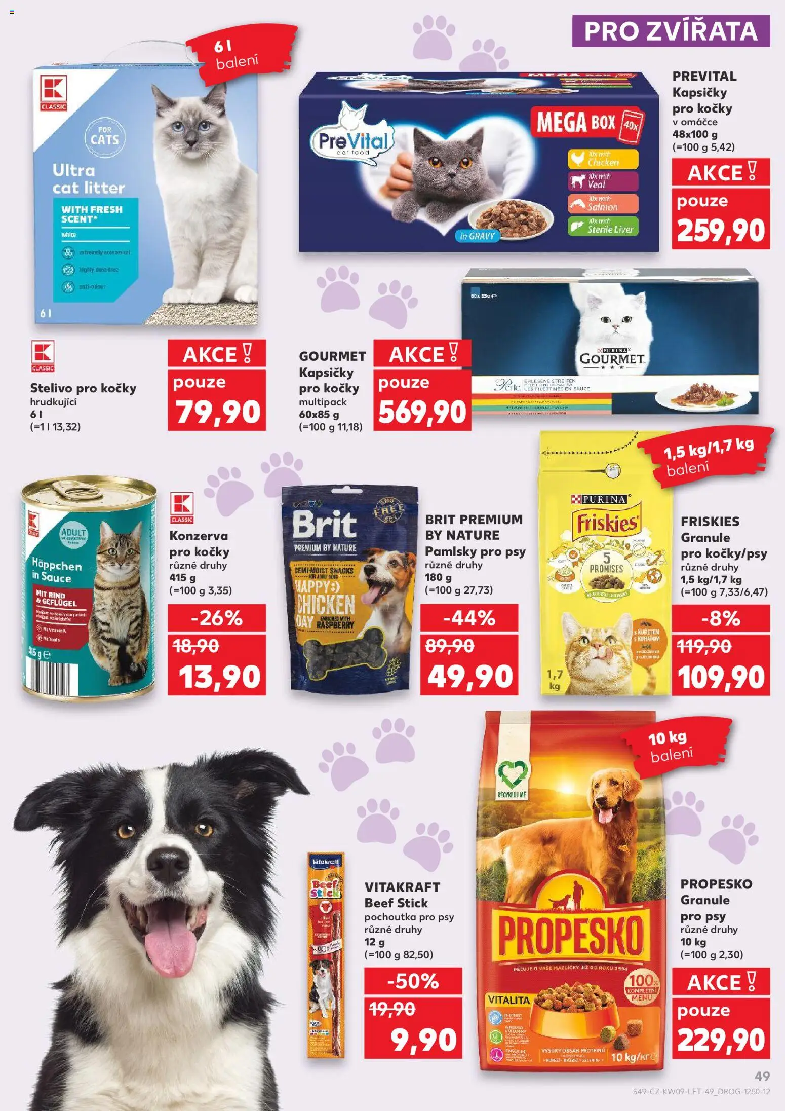Kaufland leták - Praha 4 od 25.02.2026 | Strana: 49 | Produkty: Granule pro psy Propesko, Friskies granule, Konzerva pro kočky, Propesko granule