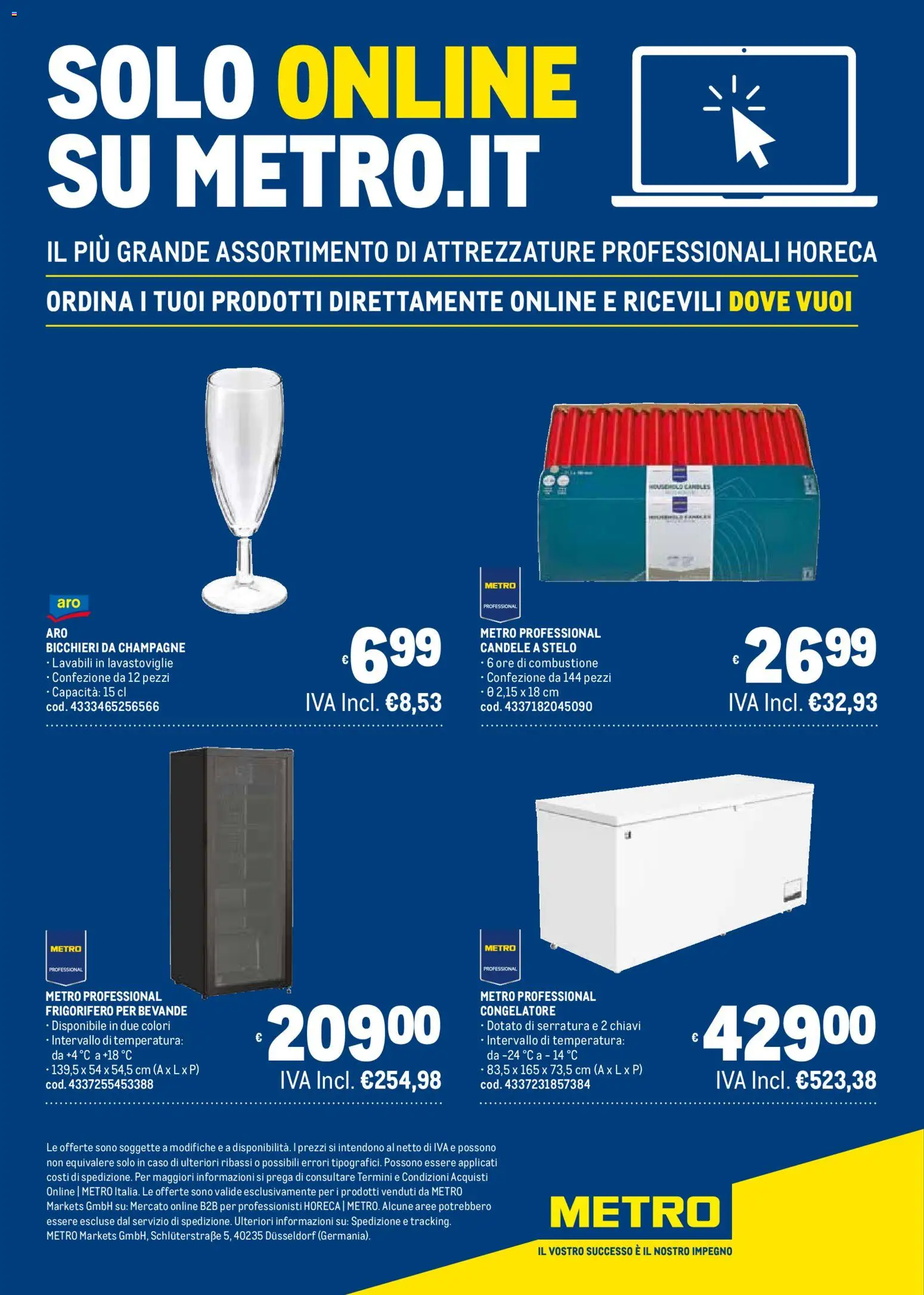 Volantino Metro del 06.11.2025 | Pagina: 41 | Prodotti: Lavastoviglie, Champagne, Frigorifero, Congelatore