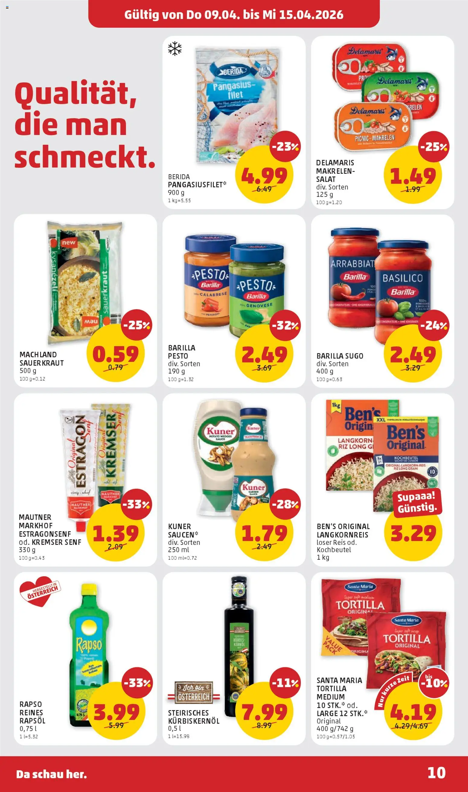 Penny Markt - Flugblatt gültig ab 09.04.2026 | Seite: 10 | Produkte: Salat, Kraut, Reis