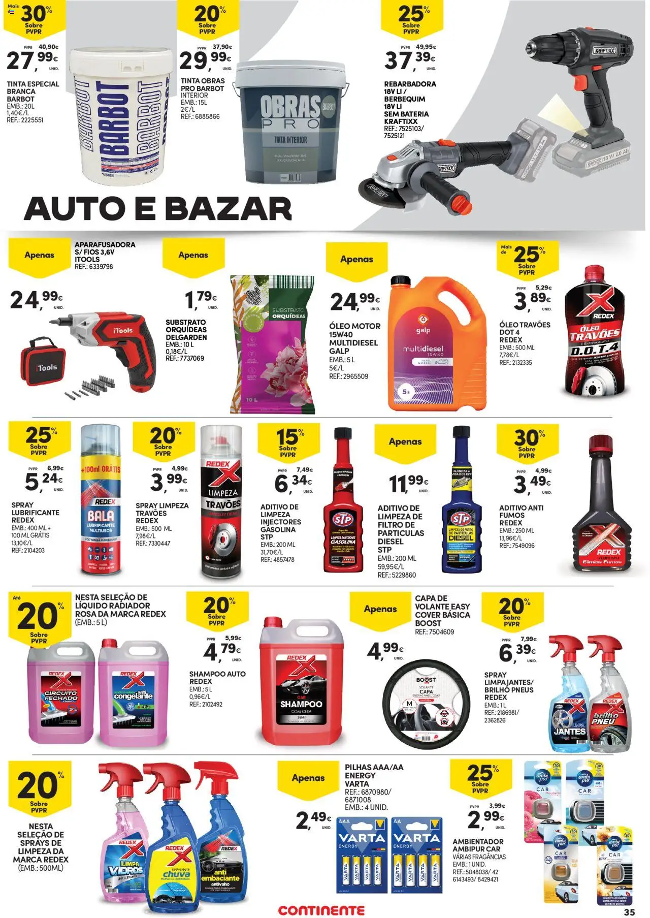 Continente - Açores │ válido de 16.10.2025 | Página: 35 | Produtos: Shampoo, Tinta, Bateria, Óleo