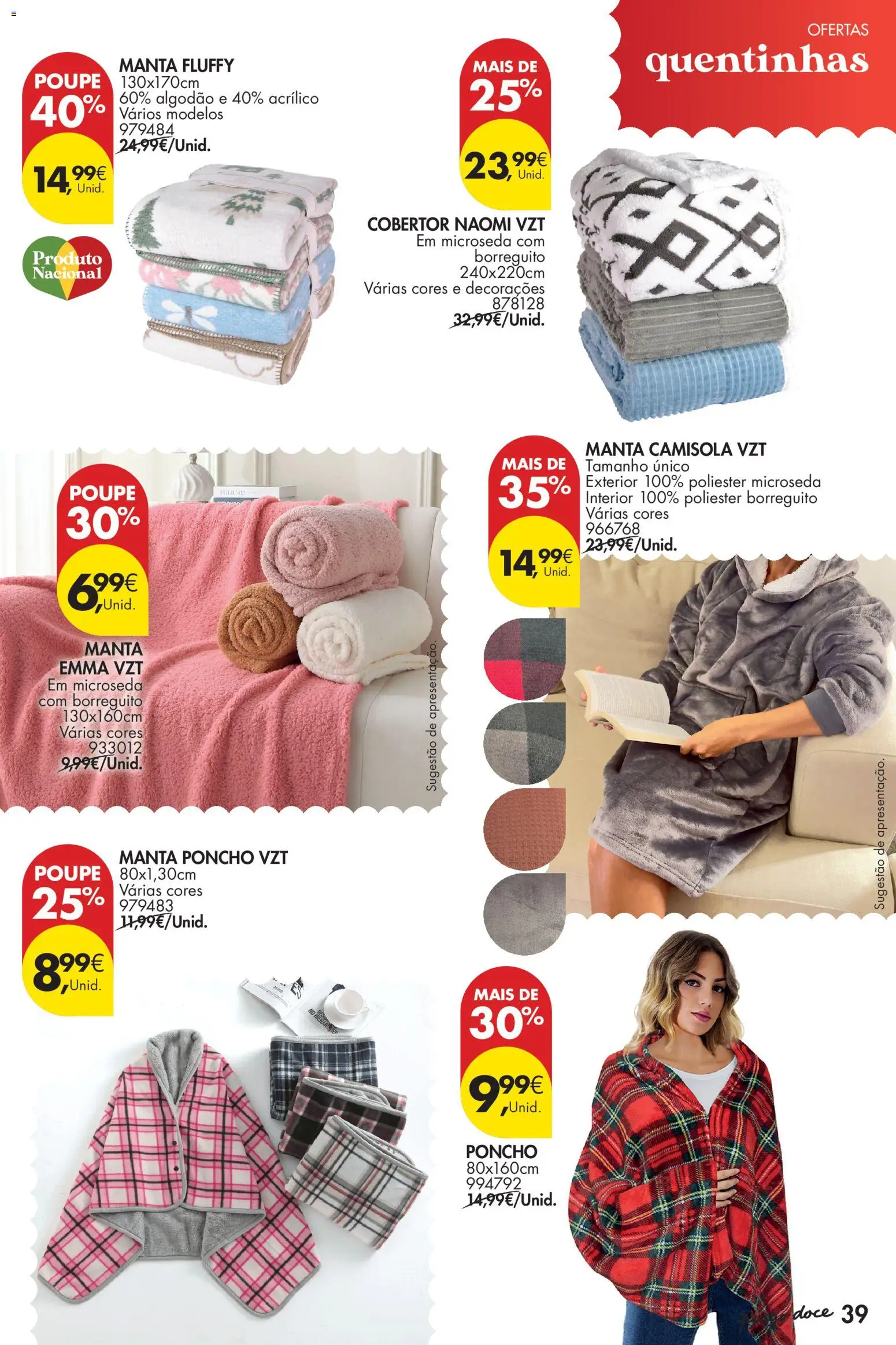 Pingo Doce - Natal │ válido de 11.11.2025 | Página: 39 | Produtos: Algodão, Cobertor, Camisola