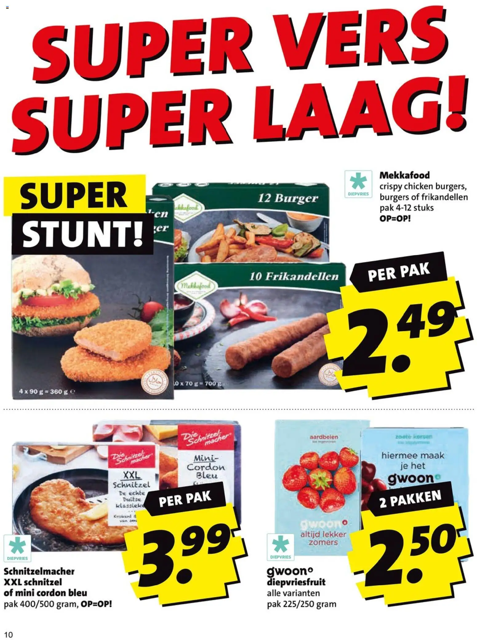 {H1} | Pagina: 10 | Producten: Aardbeien, Schnitzel