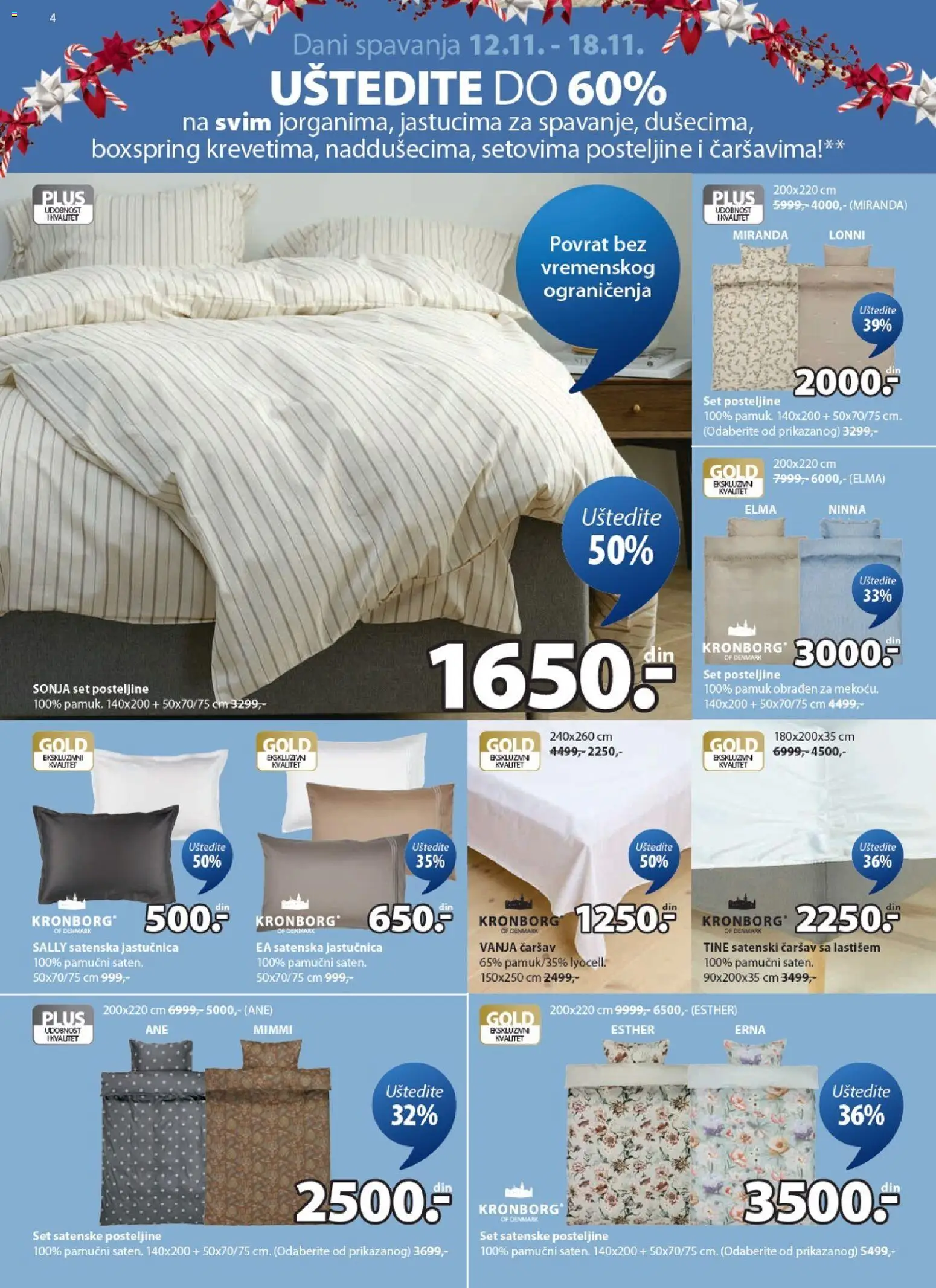 Jysk katalog - važi od 12.11.2025 | Strana: 4 | Proizvode: Posteljine