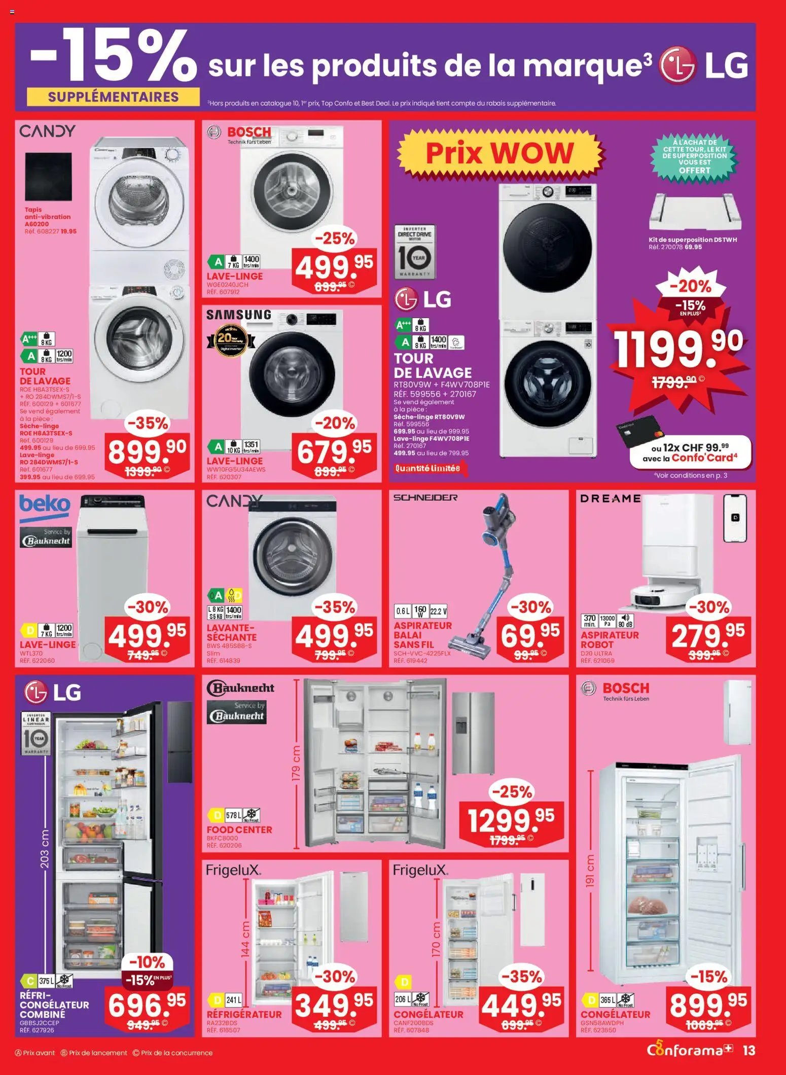 Conforama aktionen FR – gültig ab 11.03.2026 | Seite: 13 | Produkte: Top, Samsung, Bosch, LG