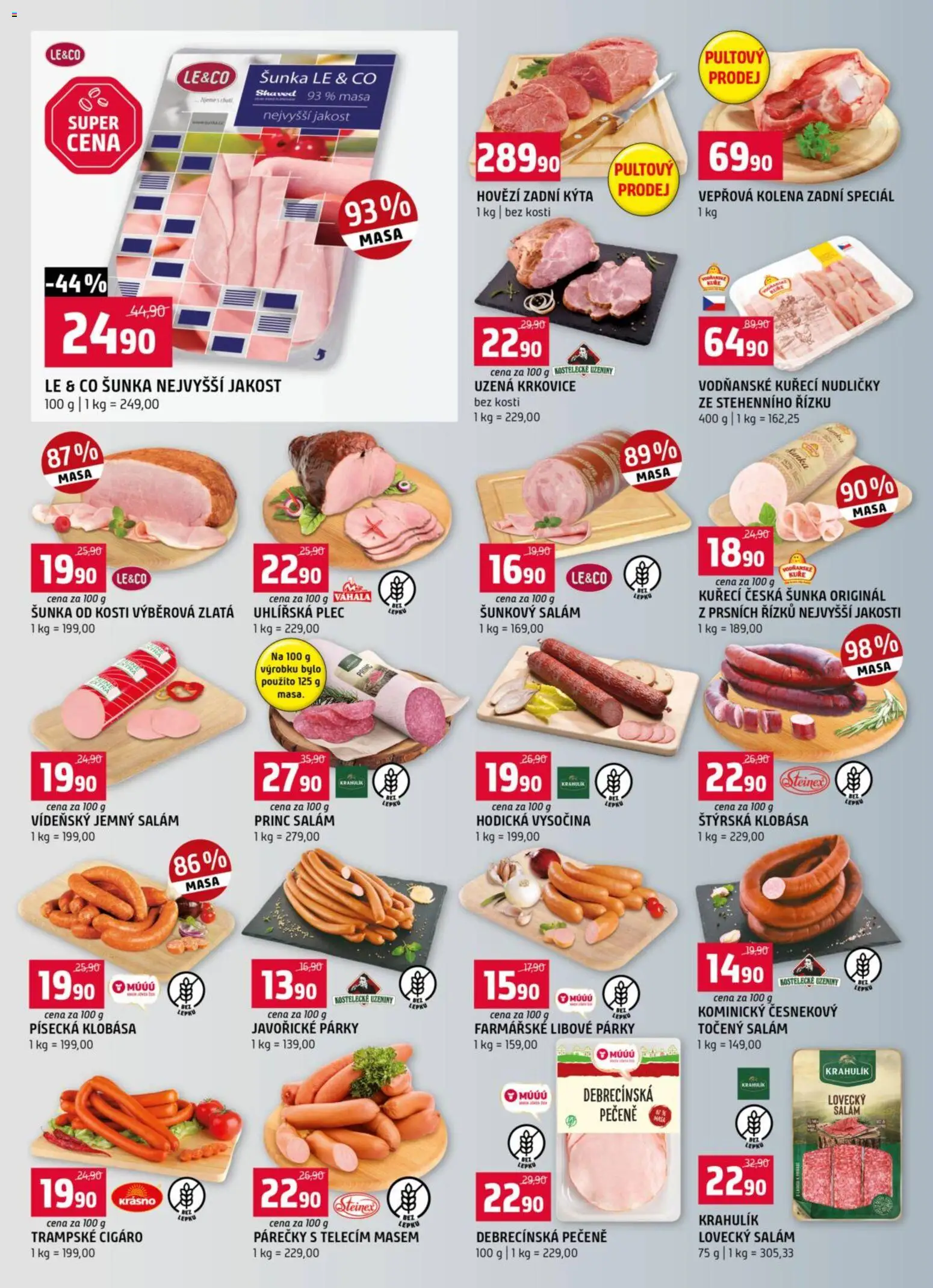 Terno leták od 14.01.2026 | Strana: 2 | Produkty: Salám, Šunka, Hovězí zadní, Kuře