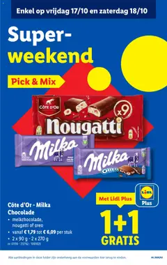Côte d'Or - Milka Chocolade, melkchocolade, nougatti of oreo, 2 x 90 g - 2 x 270 g - Voorbeeld van een folder van Lidl, geldig van 15.10.2025 | Pagina: 60 | Producten: Oreo, Chocolade