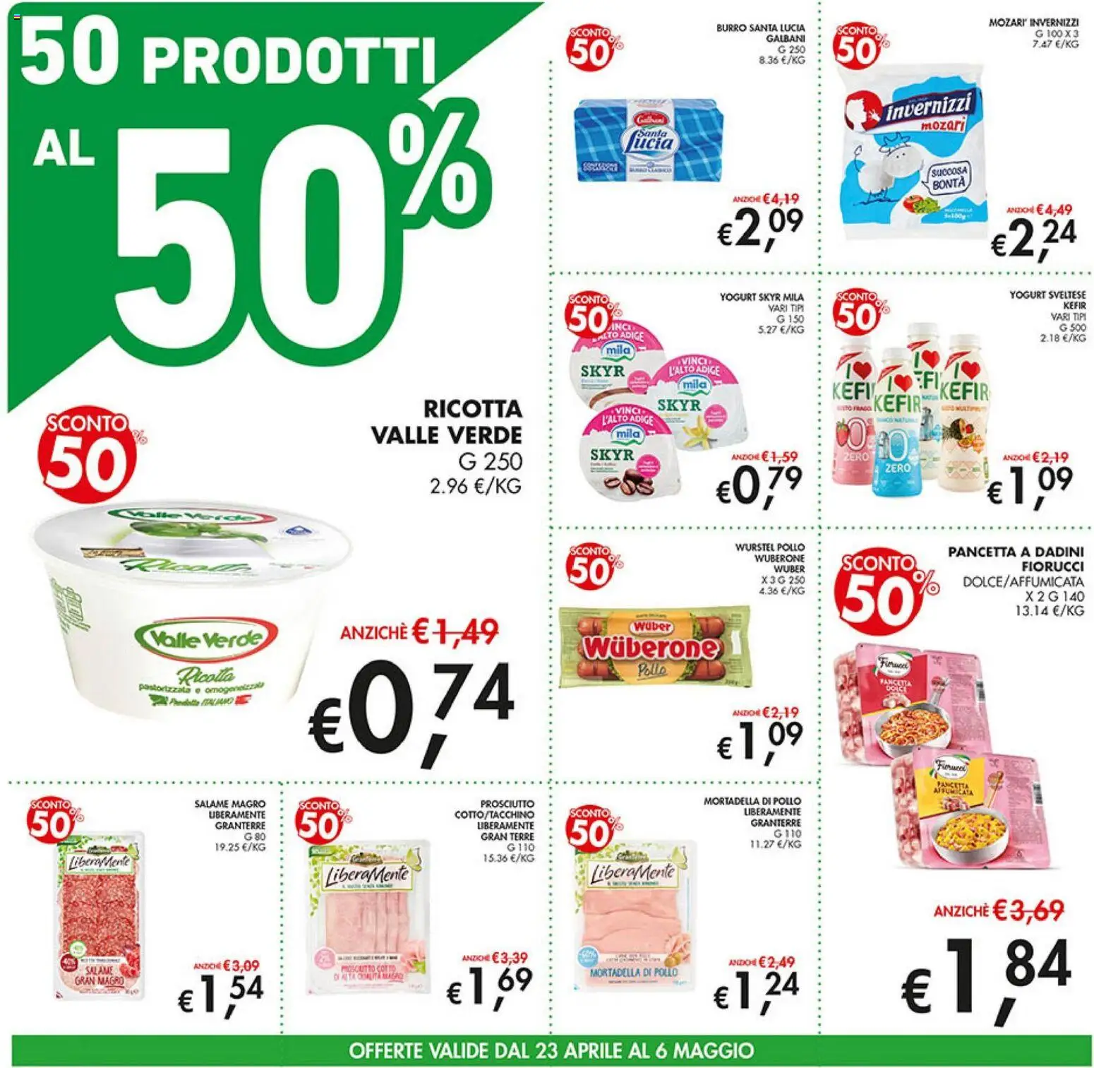 Volantino Coal del 23.04.2026 | Pagina: 2 | Prodotti: Yogurt, Salame, Pollo, Mortadella