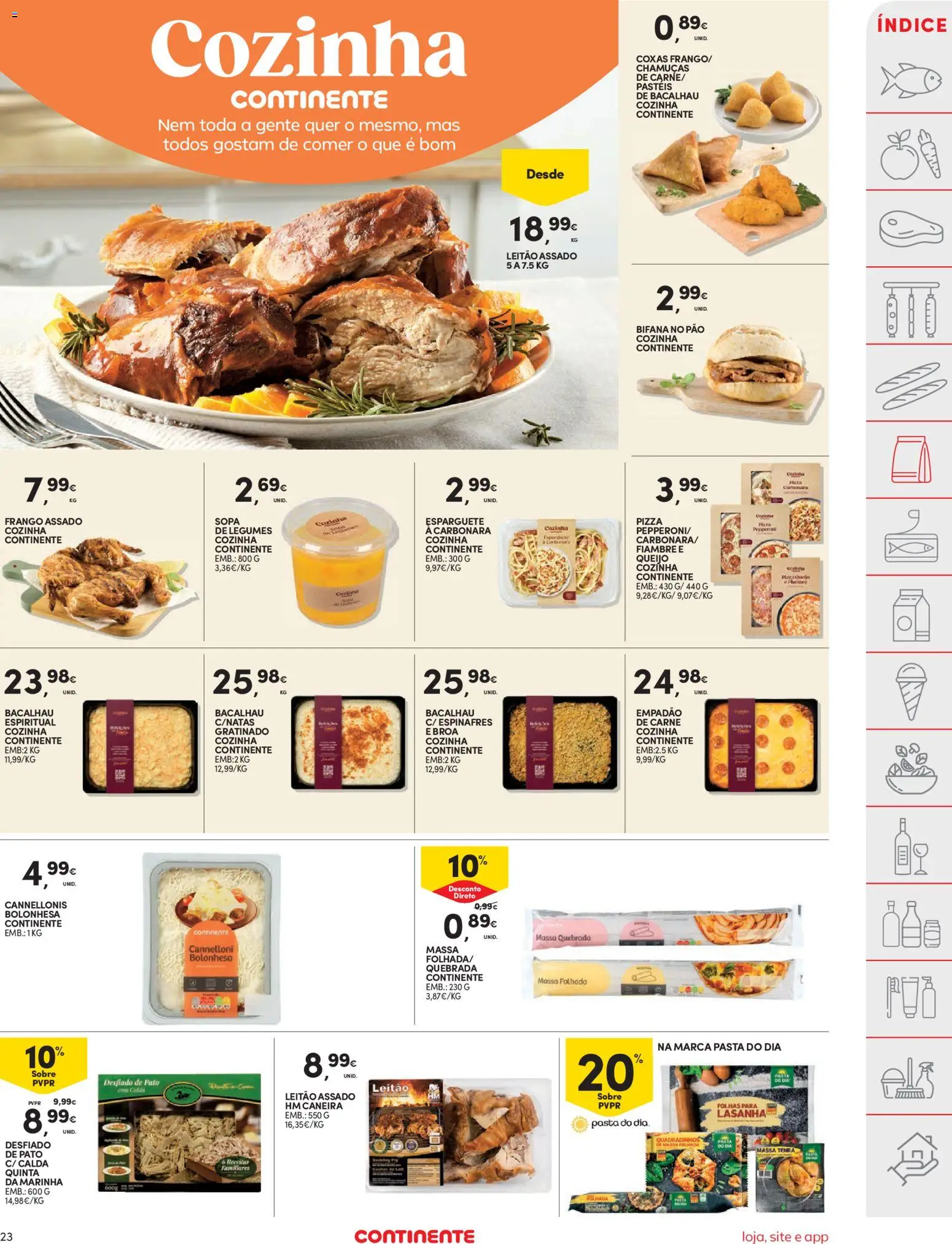 Continente folheto │ válido de 31.03.2026 | Página: 23 | Produtos: Sopa, Queijo, Carne, Natas