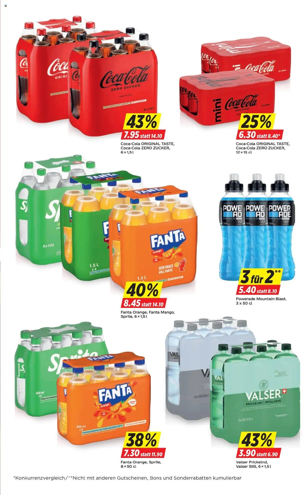 Denner Aktionen – gültig ab 09.09.2025 | Seite: 17 | Produkte: Coca Cola, Fanta, Sprite, Zucker