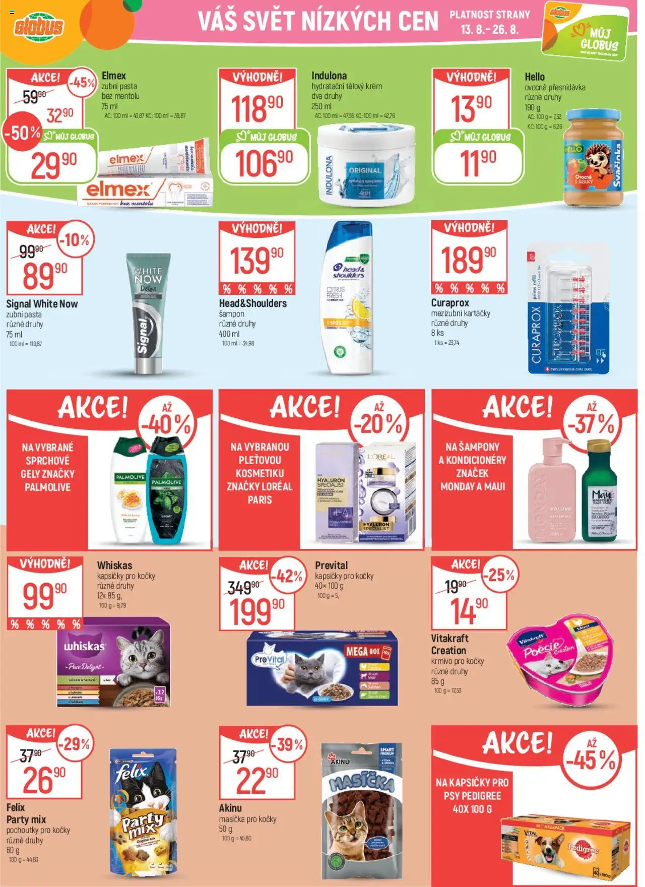 Globus leták od 13.08.2025 | Strana: 33 | Produkty: Felix, Elmex, Box, Kapsičky pro kočky
