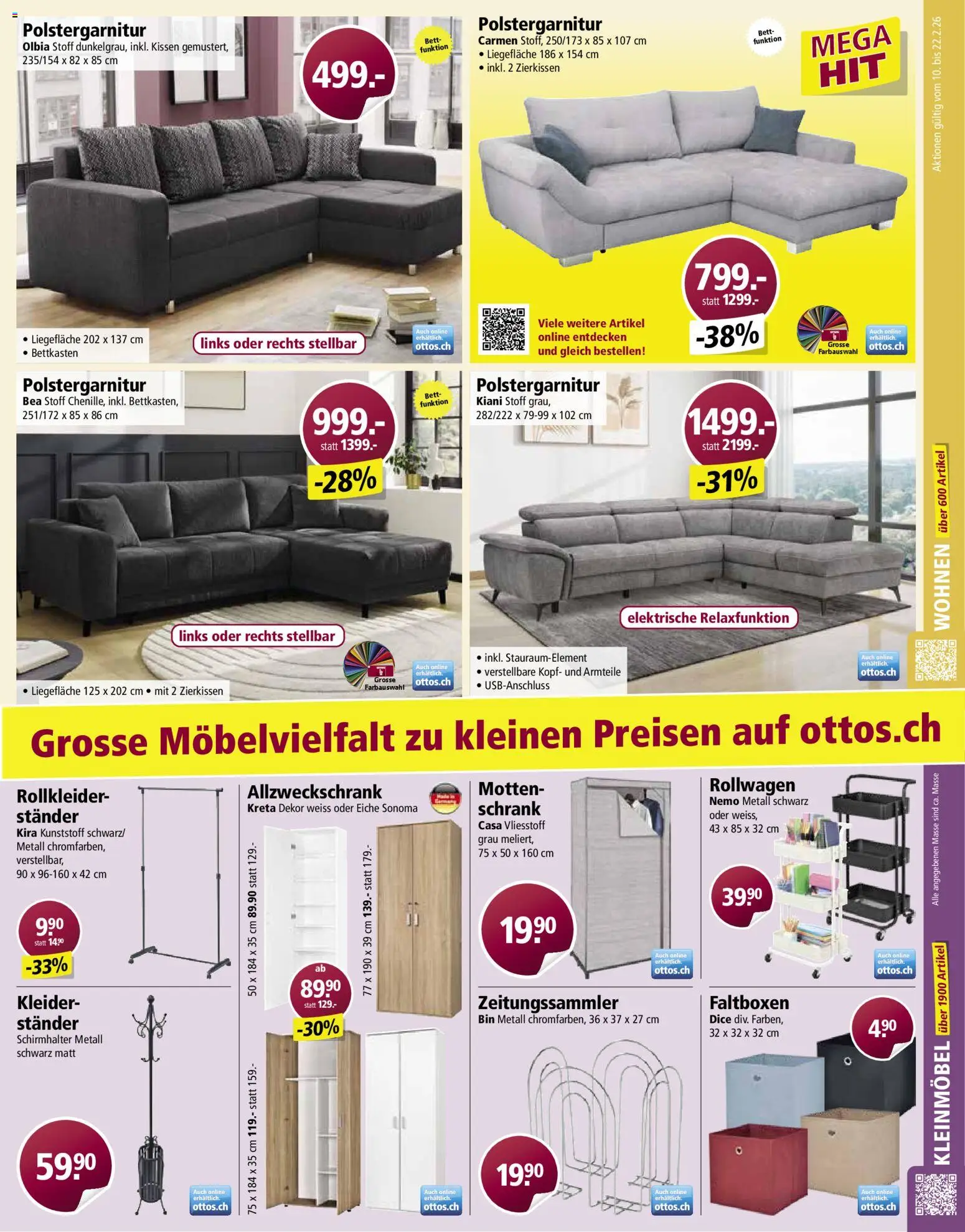 Otto's Aktionen – gültig ab 10.02.2026 | Seite: 11 | Produkte: Kissen, Schrank, Kleider, Bett