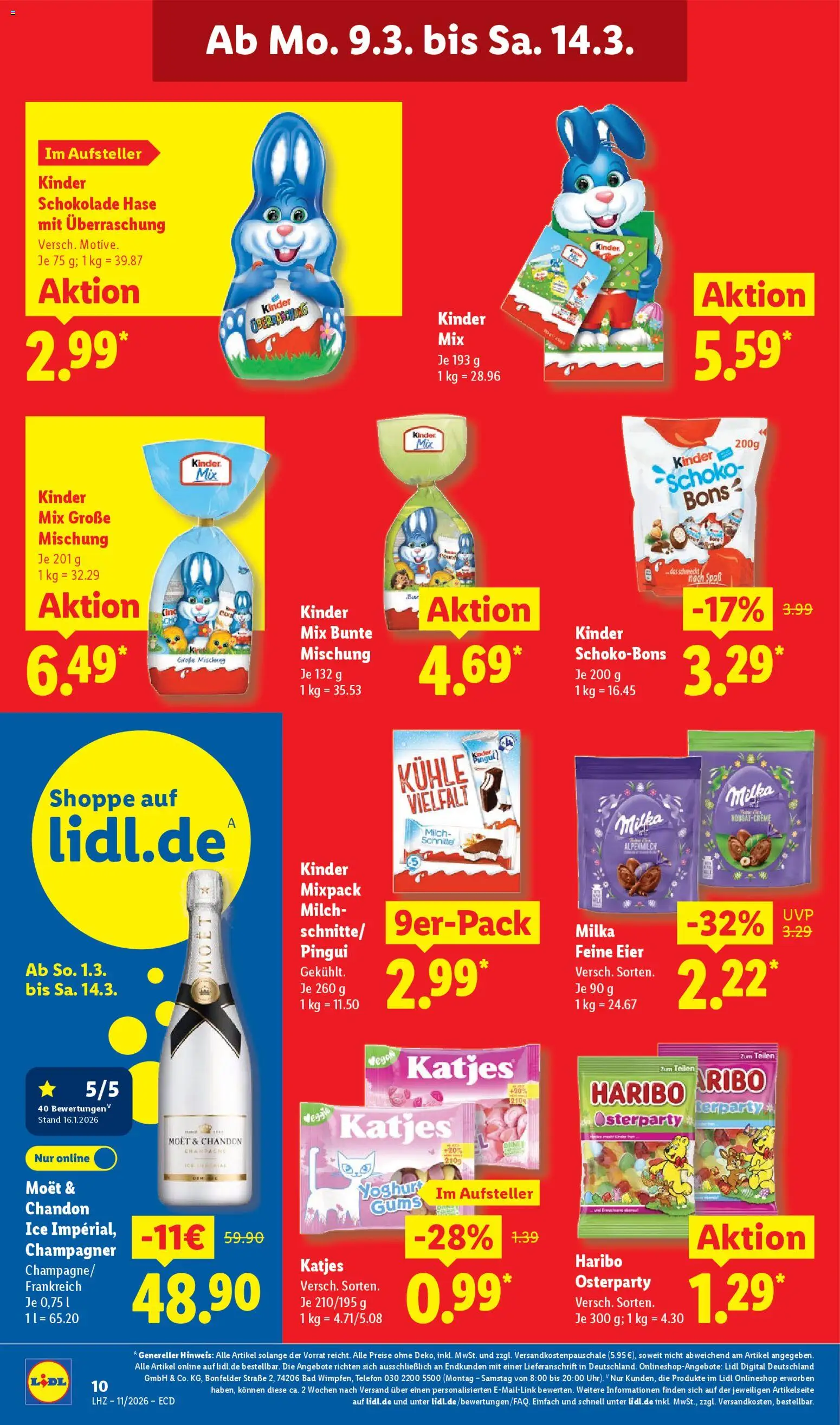 Lidl Prospekt – gültig ab 09.03.2026 | Seite: 24 | Produkte: Kinder schokolade, Eier, Bad, Milka