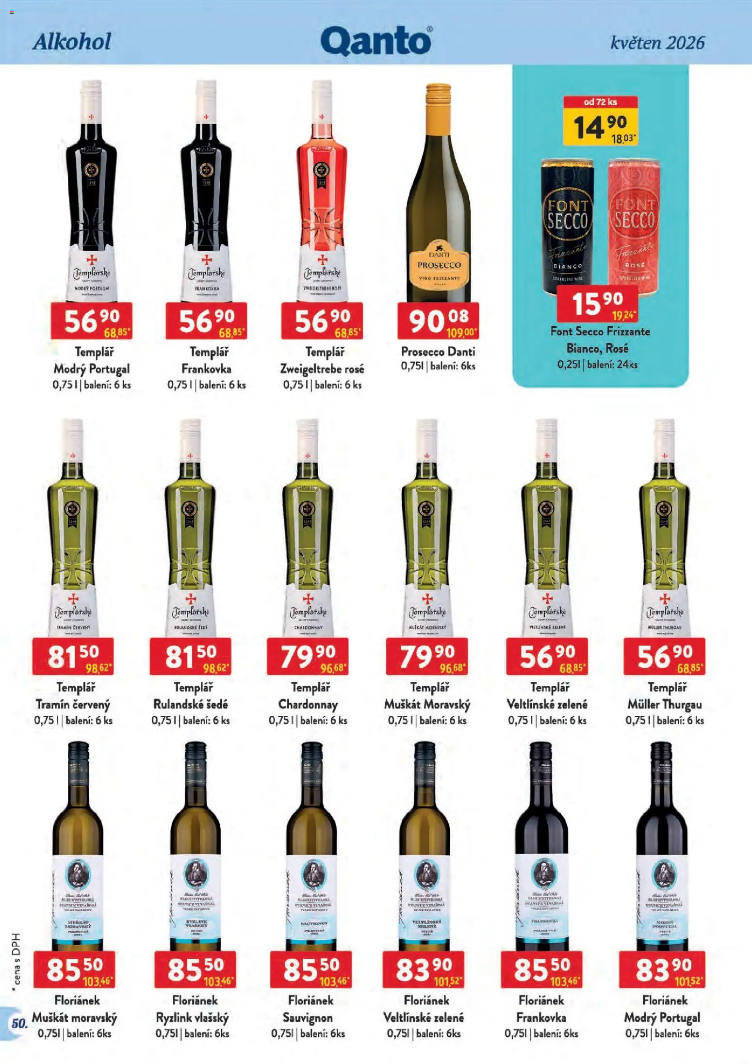 Astur & Qanto leták - Velkoobchod 05/2026 od 01.05.2026 | Strana: 50 | Produkty: Prosecco, Víno, Frizzante, Tramín červený