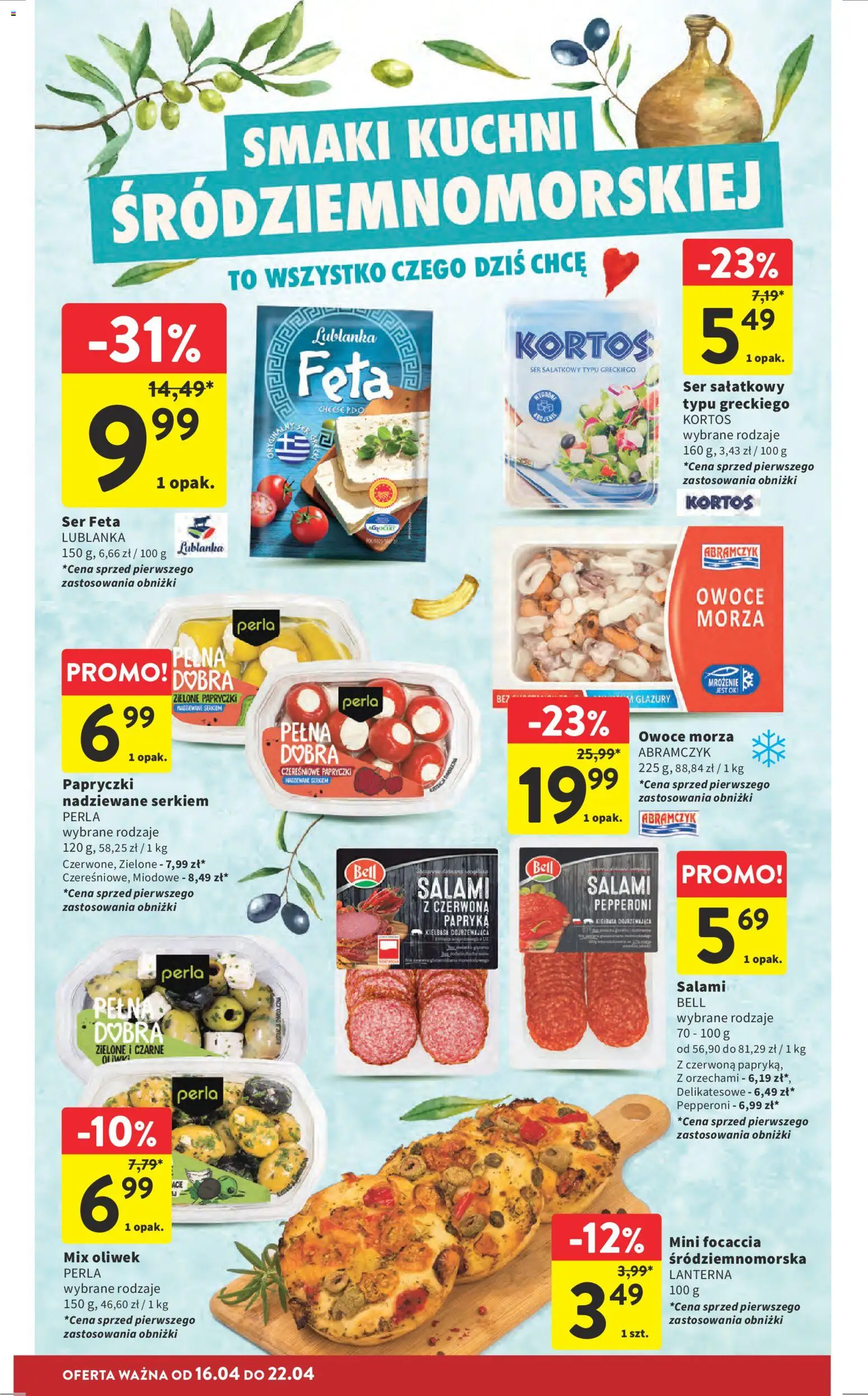 Intermarche gazetka od 16.04.2026 | Strona: 24 | Produkty: Kiełbasa, Kiełbasa dojrzewająca, Owoce, Owoce morza