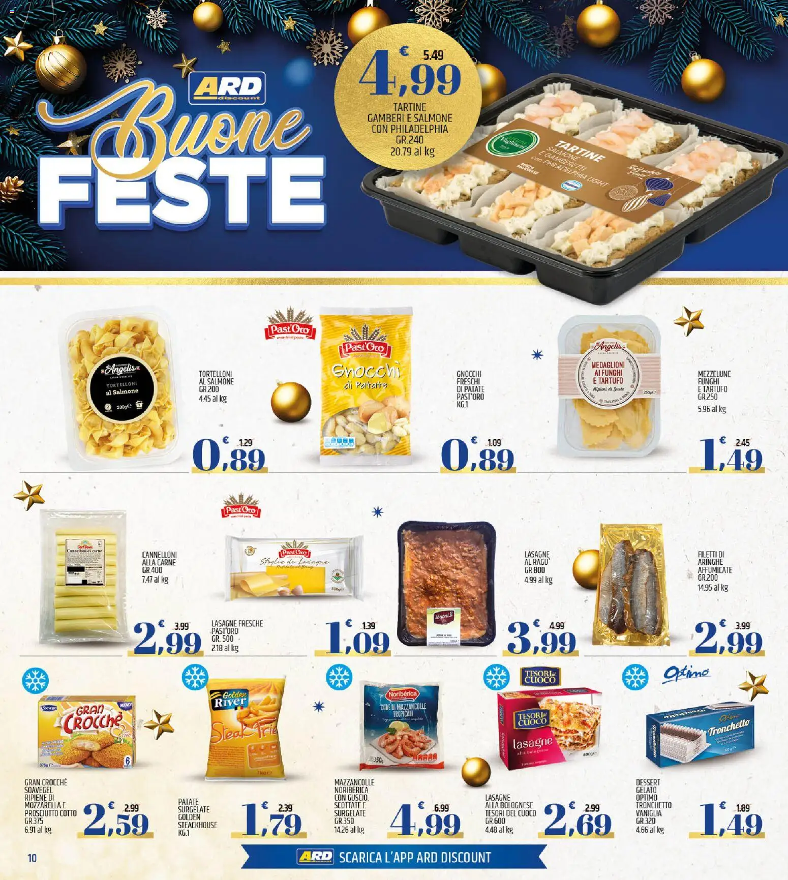 Volantino ARD Discount del 22.12.2025 | Pagina: 10 | Prodotti: Salmone, Gelato, Funghi, Ragú
