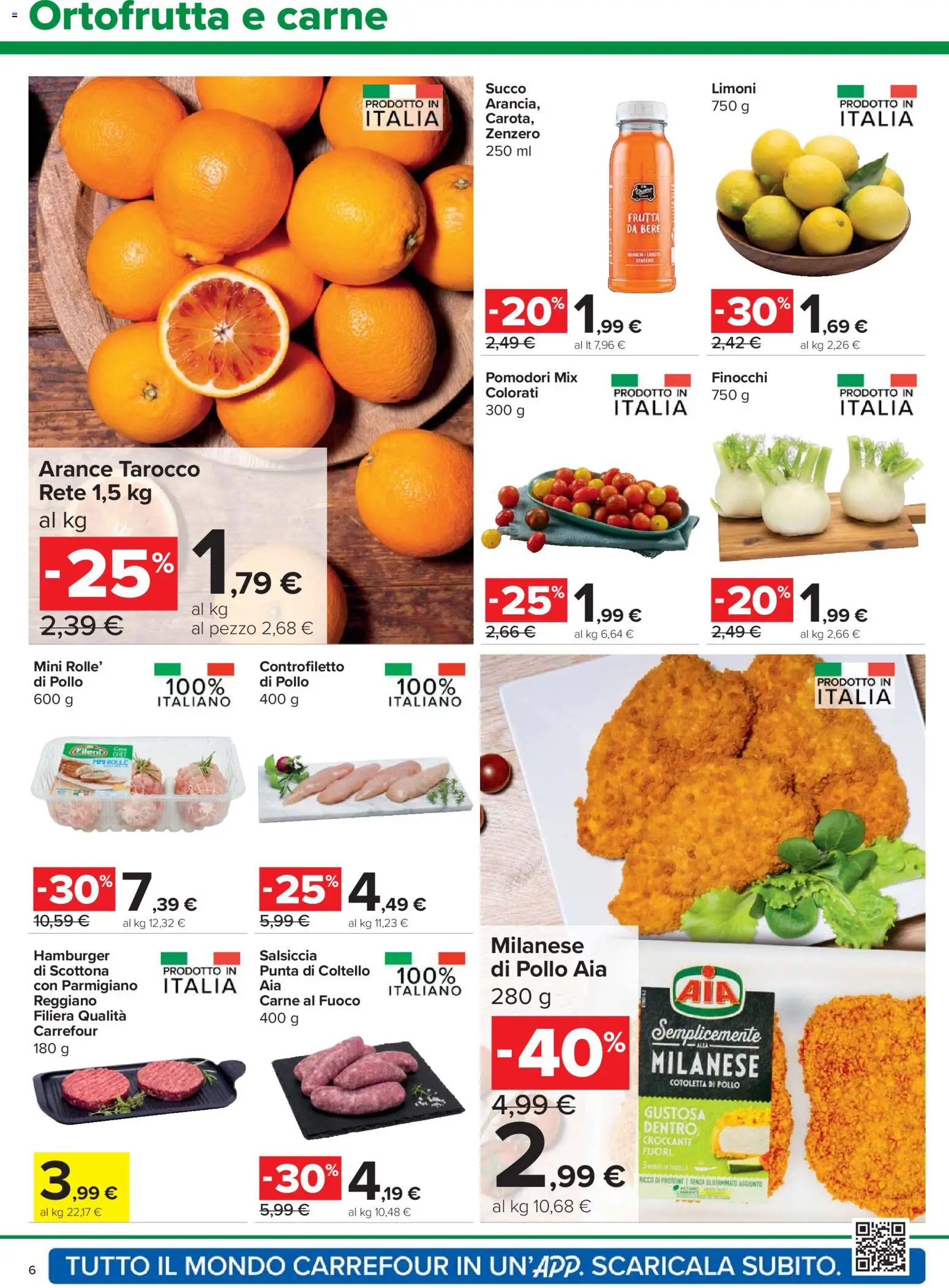 Volantino Carrefour del 02.01.2026 | Pagina: 6 | Prodotti: Succo, Frutta, Pomodori, Finocchi