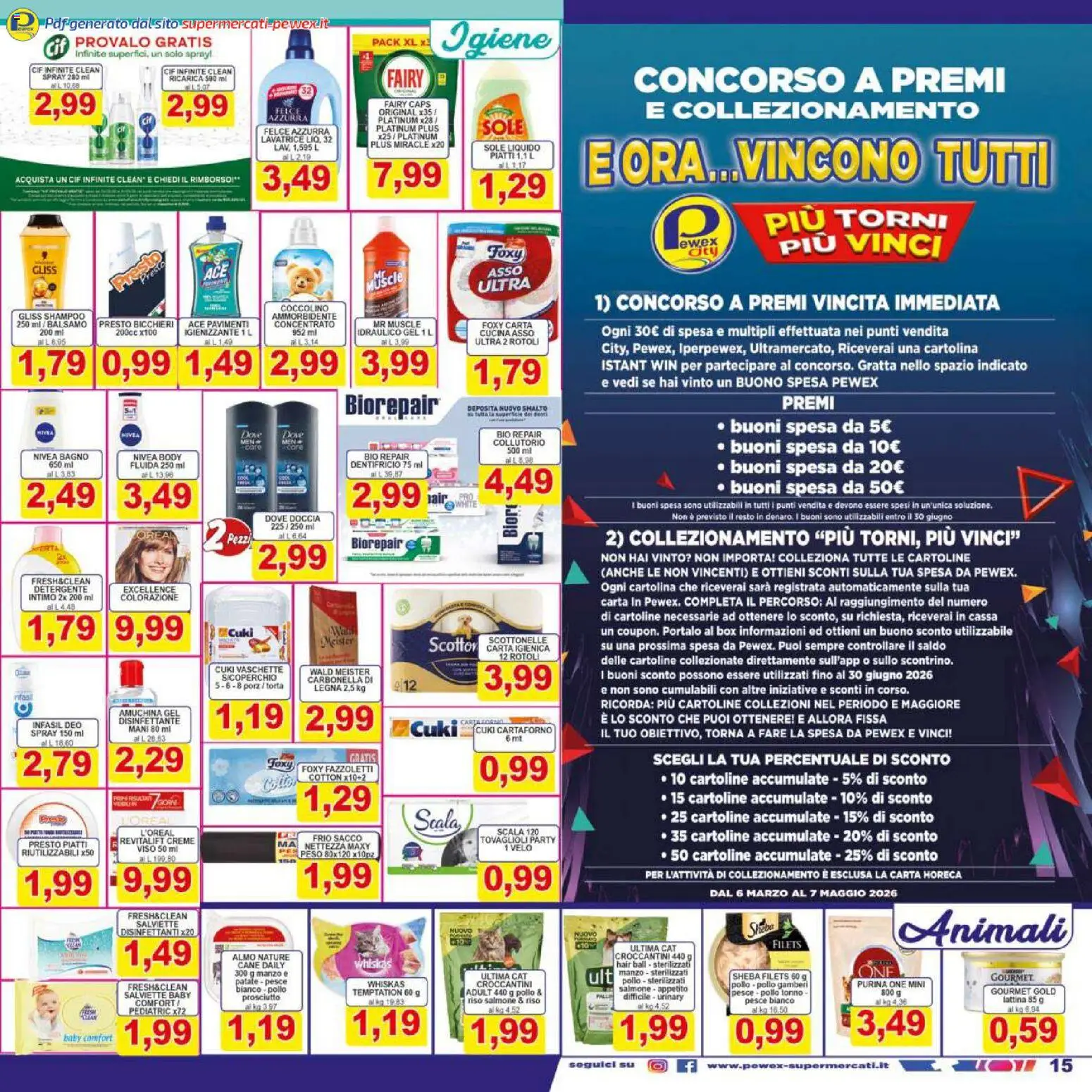 Volantino Pewex del 27.03.2026 | Pagina: 15 | Prodotti: Carta igienica, Manzo, Lavatrice, Doccia