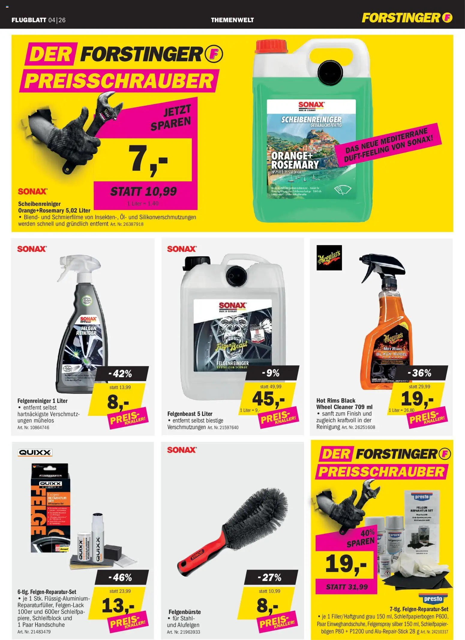 Forstinger Flugblatt gültig ab 22.04.2026 | Seite: 9 | Produkte: Handschuhe, Duft, Öl