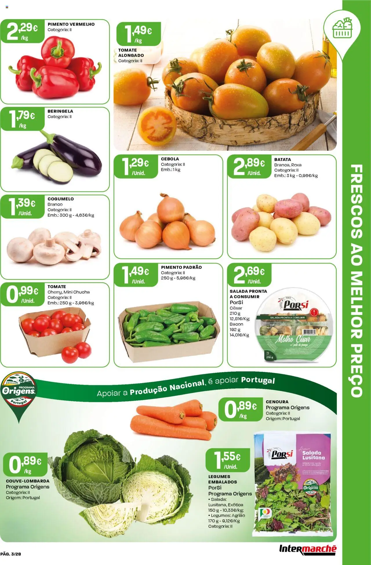 Intermarché folheto │ válido de 04.09.2025 | Página: 3 | Produtos: Bacon, Tomate, Agrião, Cenoura